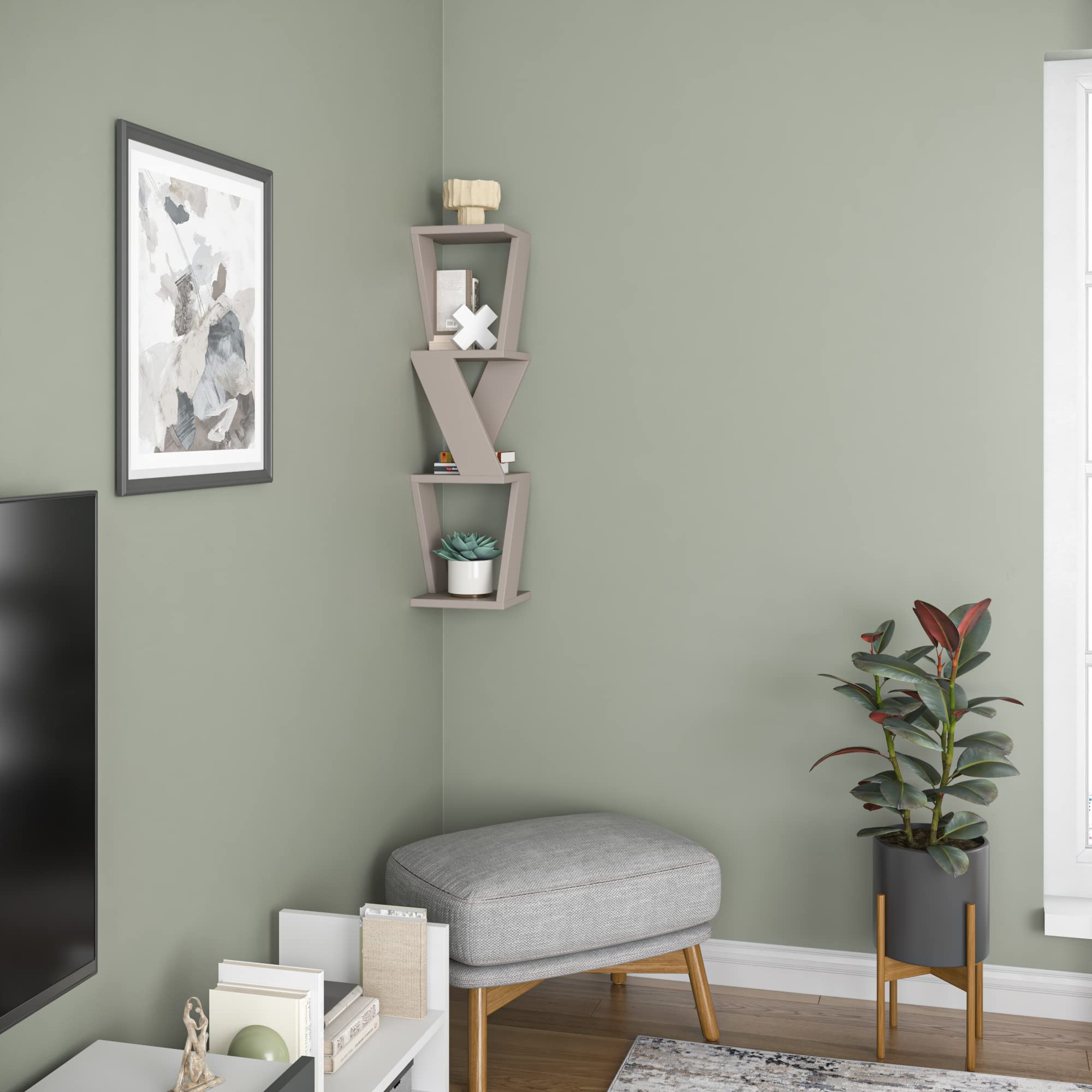 Modern Mocha Wall Shelf 33.46