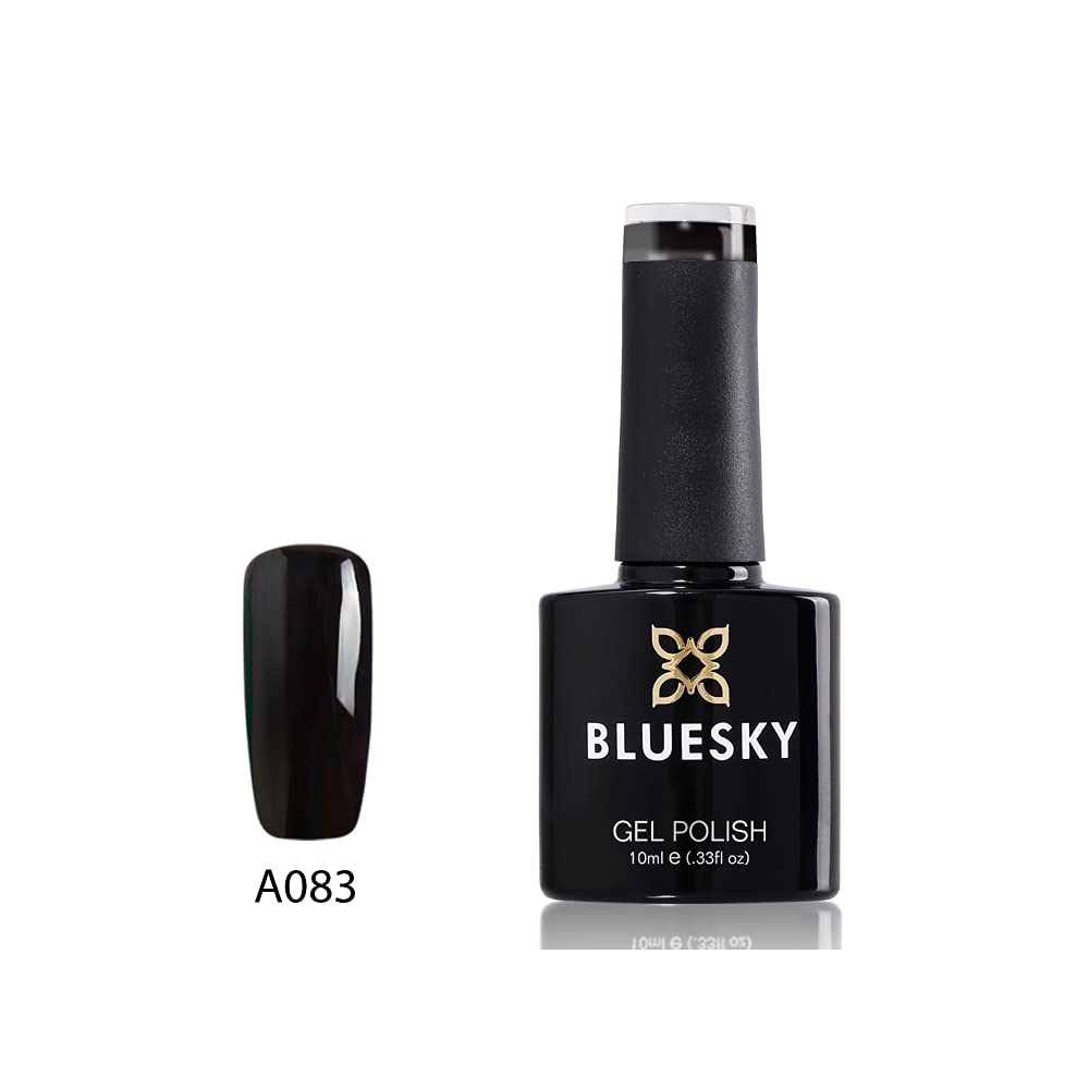 Bluesky Gel Nail Polish - Black A083, 10ml | Long Lasting & Chip Resistant Nail Lacquer | UV LED Lamp Required for Curing | Perfect for Salon, Home Manicures & Nail Art Designs