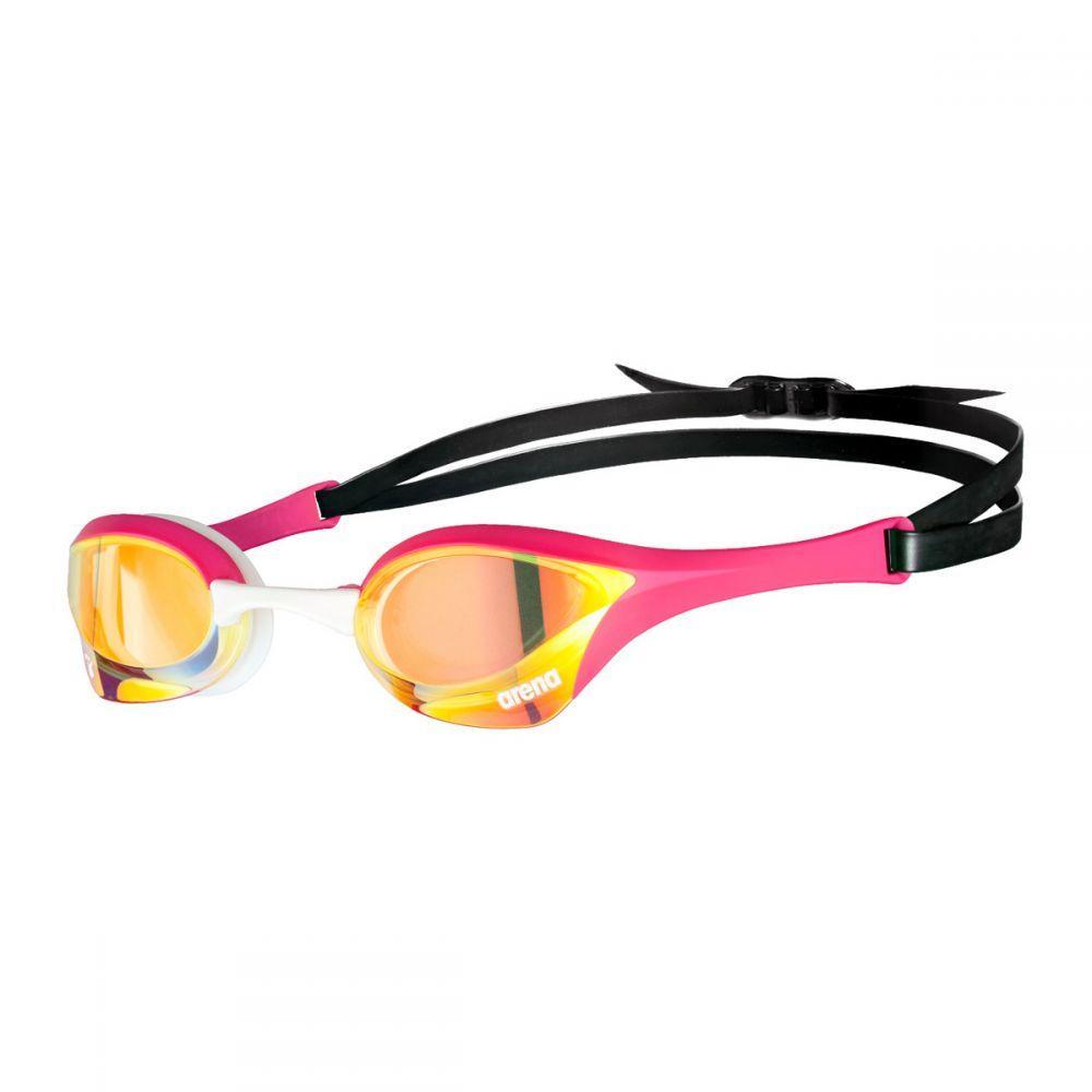 Arena Cobra Ultra Swipe Mirror Goggles - Pink, Yellow, Copper - Competition & Training Swim Goggles for Professional & Recreational Swimmers