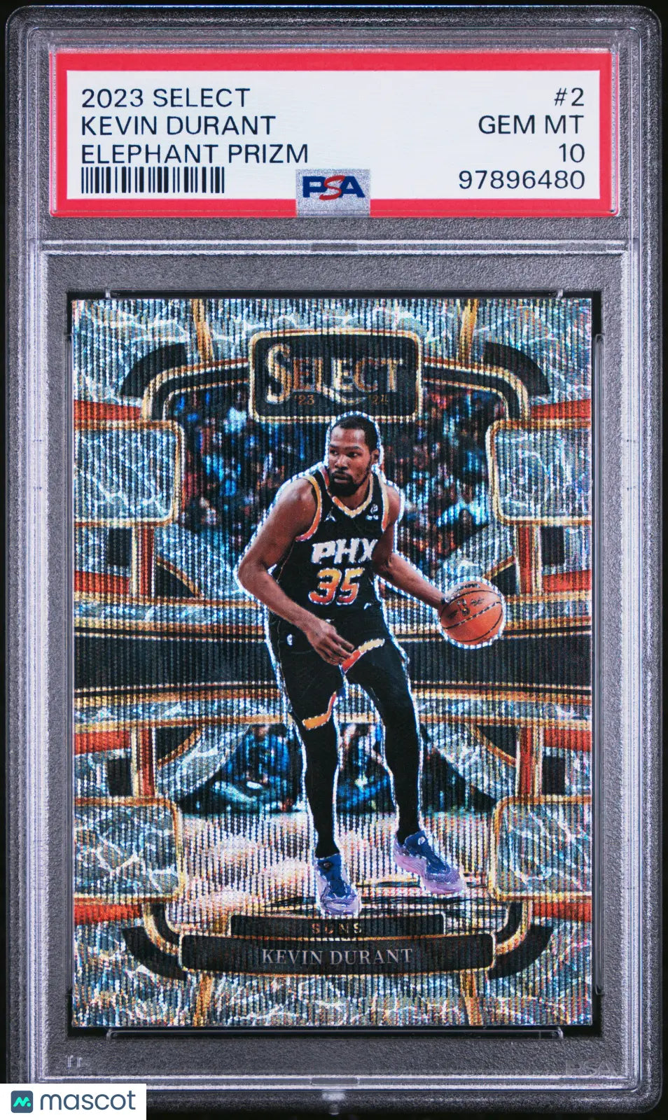 2023 Panini Select Basketball Kevin Durant Elephant Prizm PSA 10 Graded Card - Rare Collectible for NBA Fans, Sports Memorabilia Display & Investment
