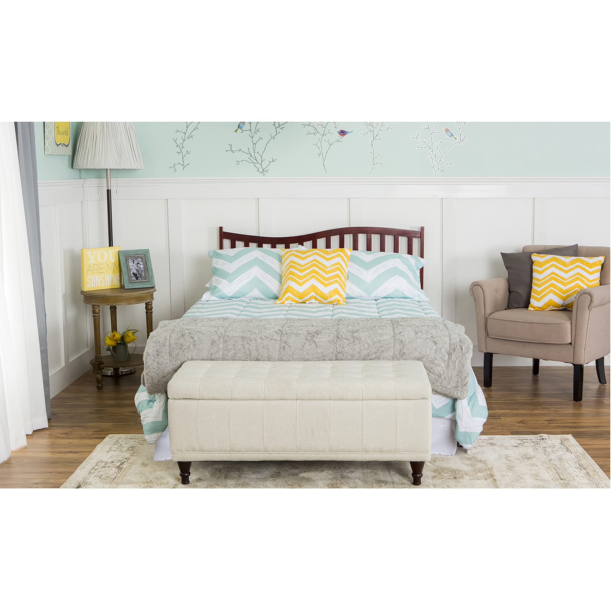 Dream On Me Chelsea 5-in-1 Convertible Crib in Cherry Finish - JPMA Certified Safe Nursery Furniture for Baby & Toddler | Perfect for Modern Nurseries & Daycare Centers