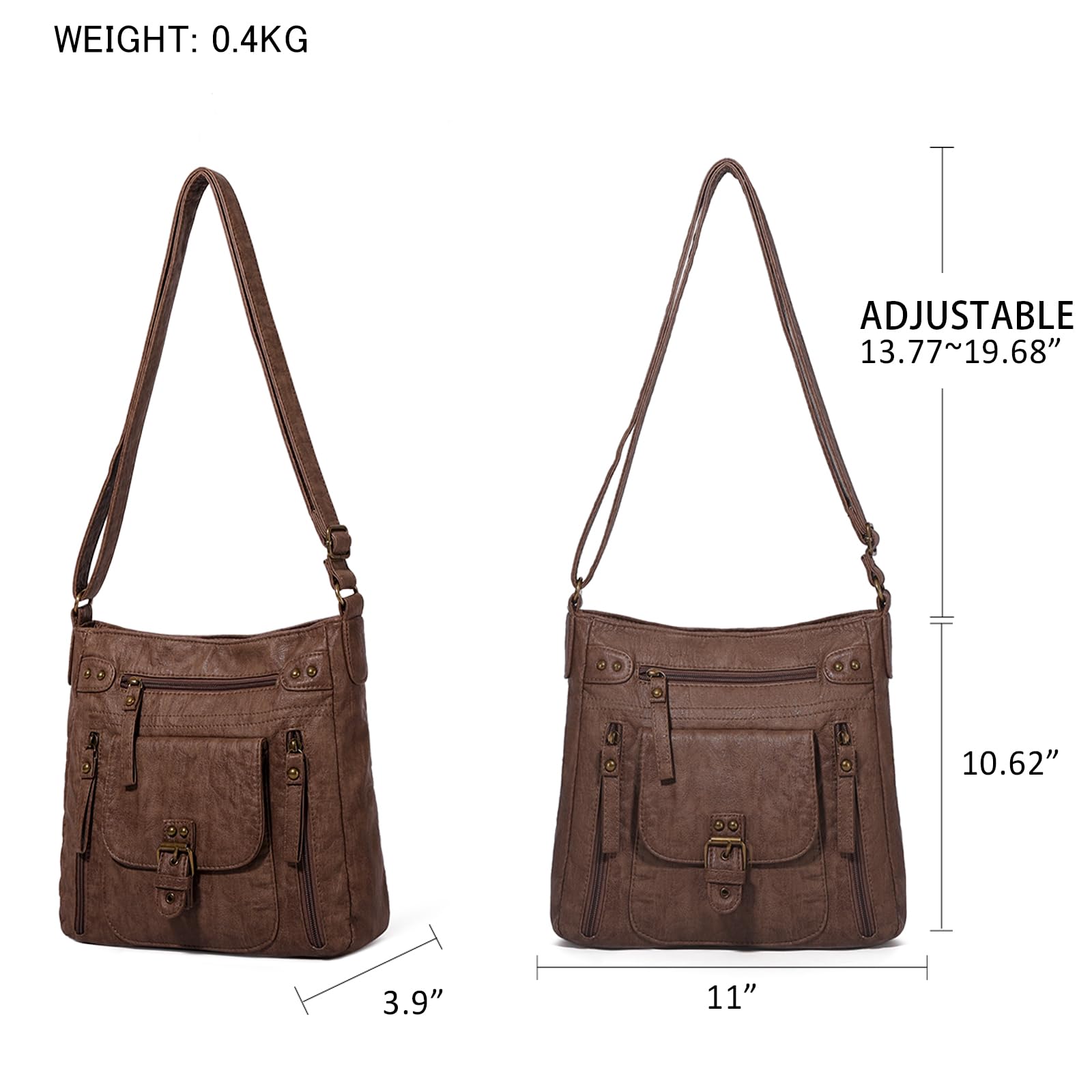 KL928 Women's Crossbody Bag with Multiple Pockets - Medium PU Leather Shoulder Purse for Everyday Use, Travel & Shopping