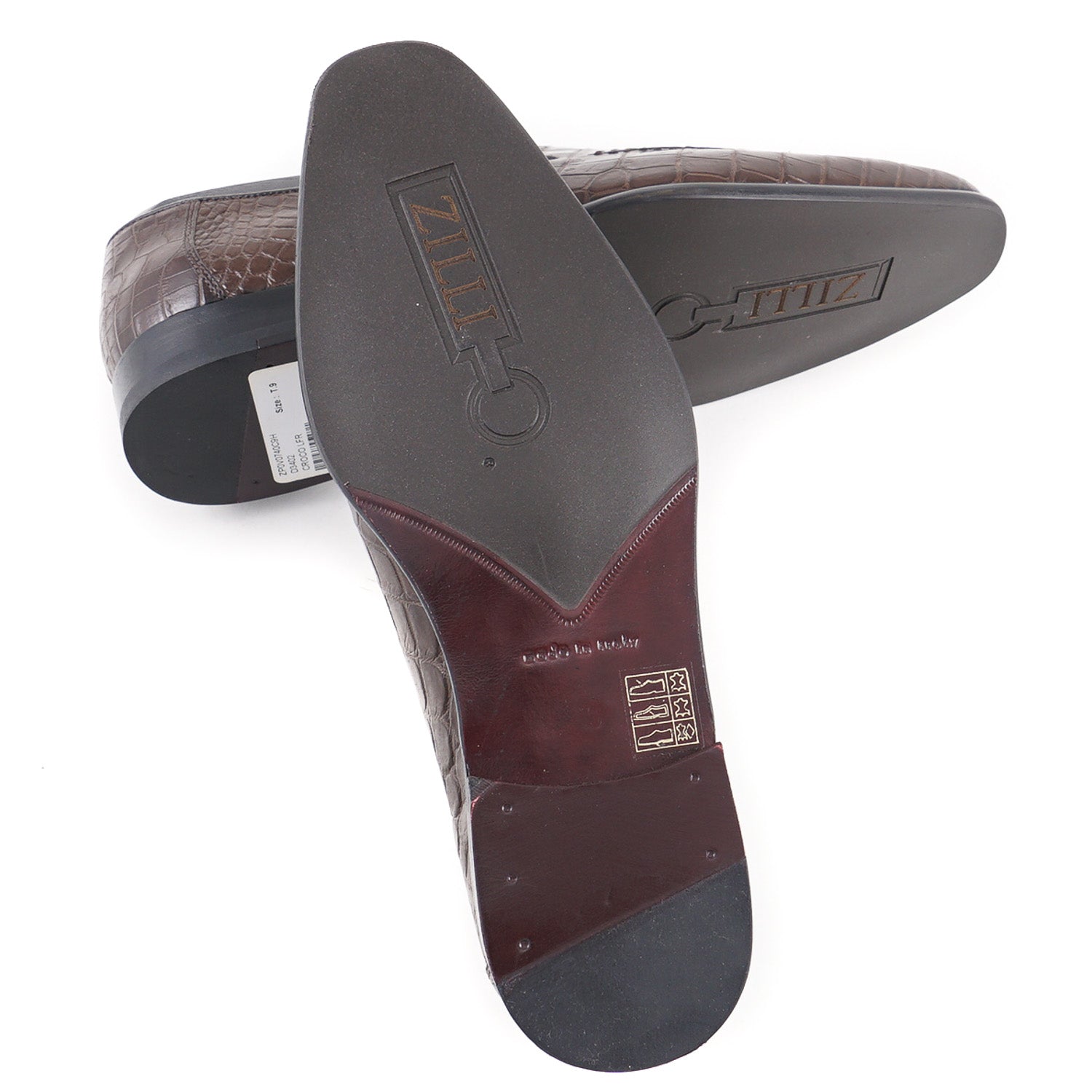 Luxury Zilli Chocolate Full Crocodile Leather Loafers for Men - Handcrafted Italian Dress Shoes for Business, Formal Occasions & Wedding Events