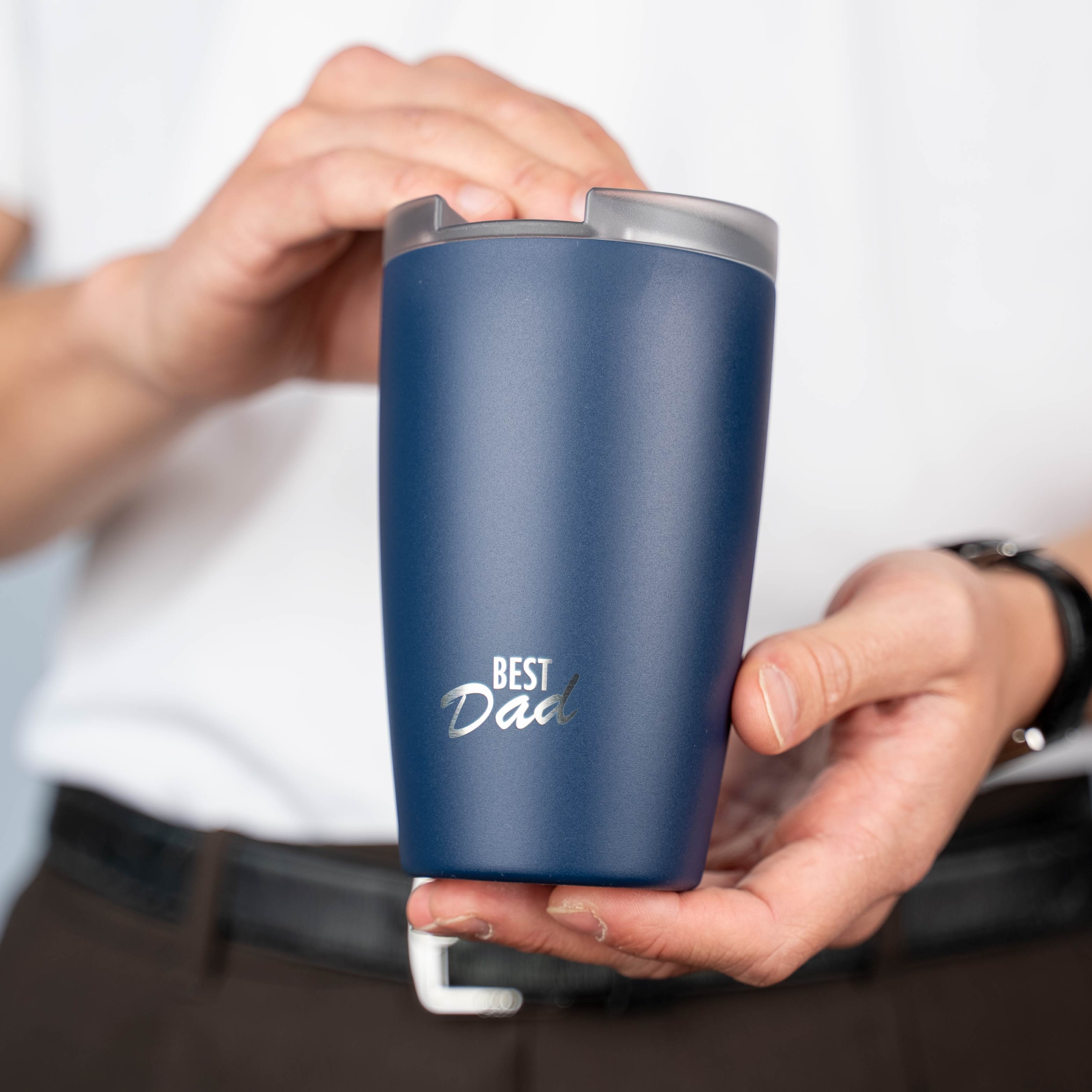 Premium Stainless Steel Vacuum Insulated Magnetic Travel Mug - Keeps Drinks Hot/Cold for 24 Hours - Perfect Gift for Dad, Office, Commuting & Outdoor Activities