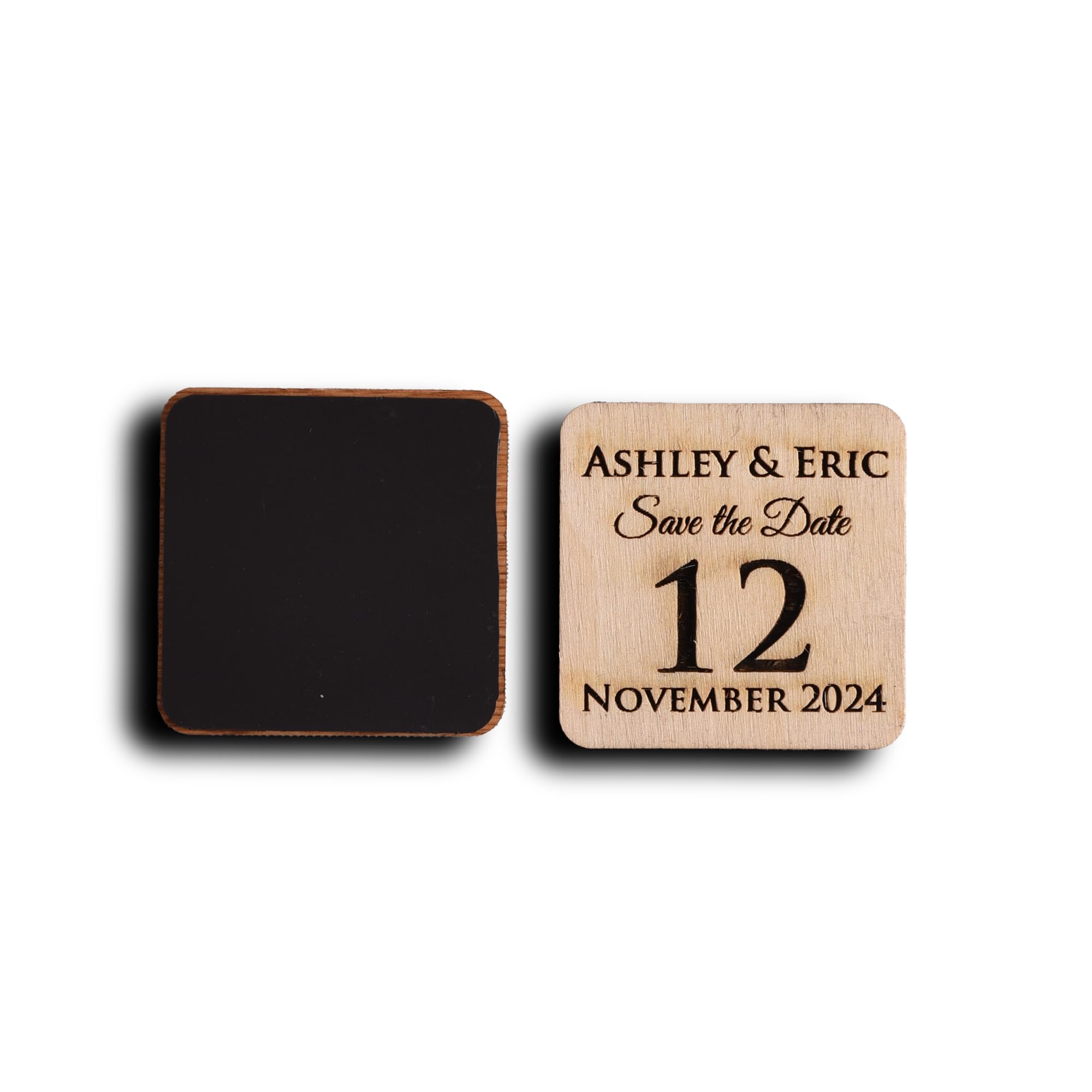 Customizable Save the Date Calendar Cards with Wooden Magnets | Personalized Wedding Favors Set | Includes Kraft Envelopes & Clear Labels | 5 Color Options | Perfect for Weddings, Anniversaries & Special Events