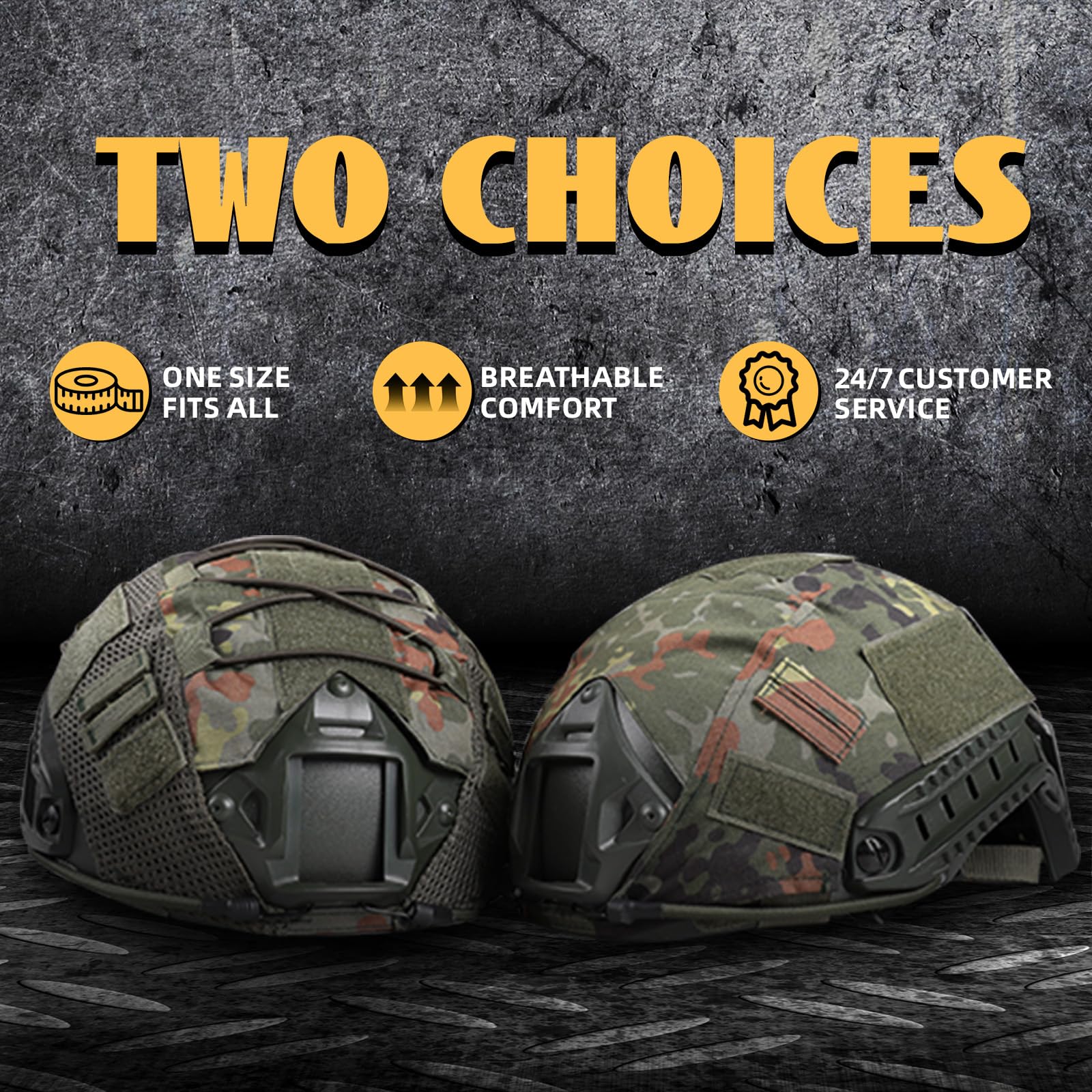 Adjustable Tactical Helmet with Helmet Cover - PJ Style Military Helmet for Airsoft, Hunting & Shooting | Lightweight Protective Gear with NVG Mount for Outdoor Activities & Cosplay
