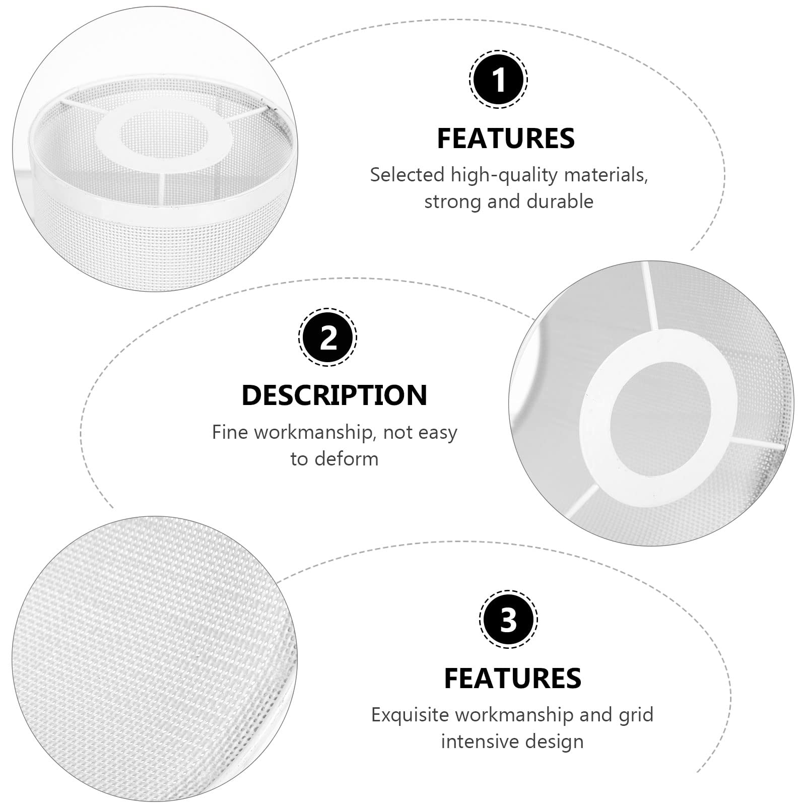 SOLUSTRE White Cylinder Lampshade - Farmhouse Modern Desk Lamp Shade, Chandelier Cover, Metal Light Shell Guard Plate for Home Decor, Living Room, Bedroom, Dining Room Lighting