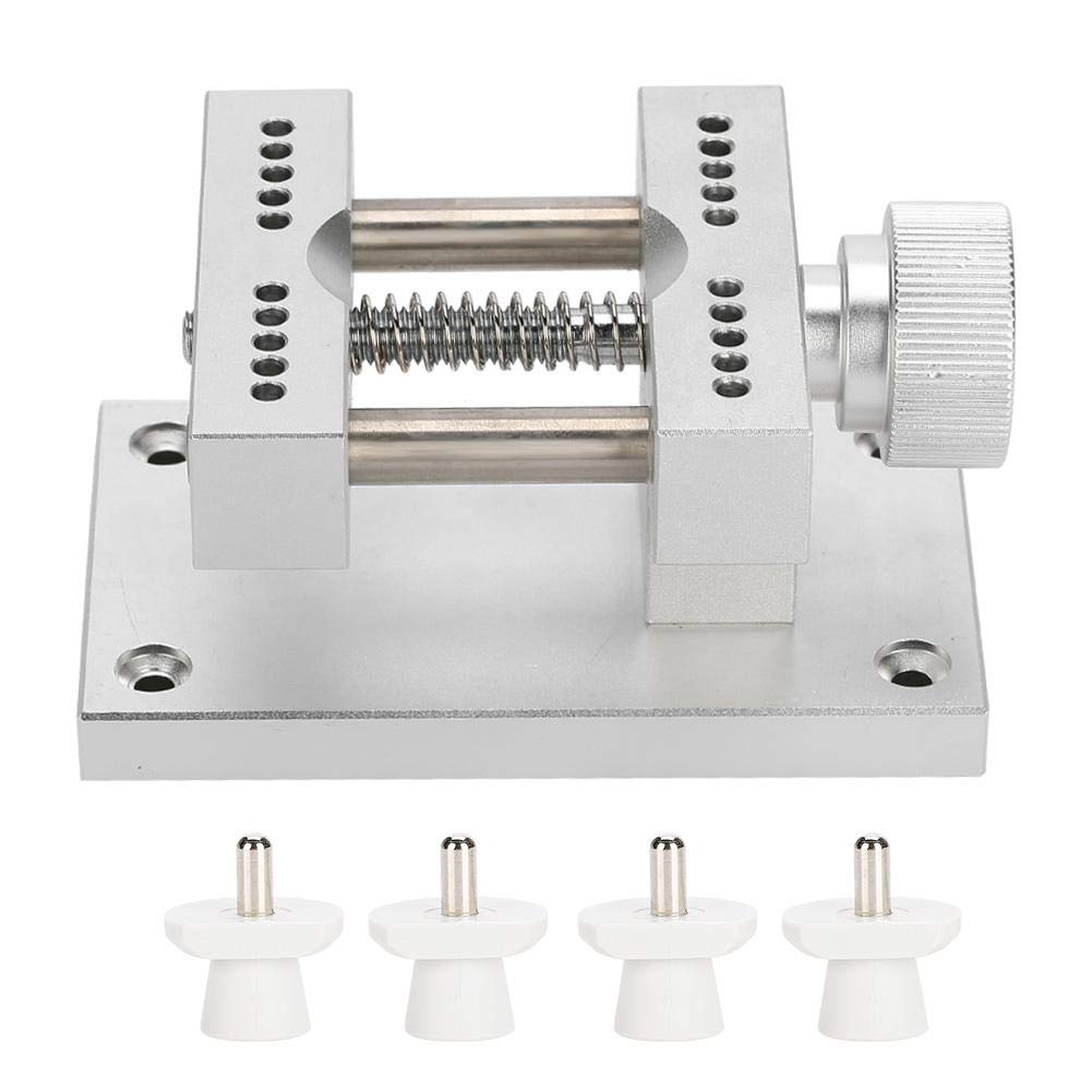Adjustable Watch Case Holder - Metal Wristwatch Repair Tool for Opening Cases, Removing Straps & Movement Repairs | Professional Watchmaker Tool (White) | Perfect for Watch Repair Shops, DIY Enthusiasts & Jewelry Maintenance