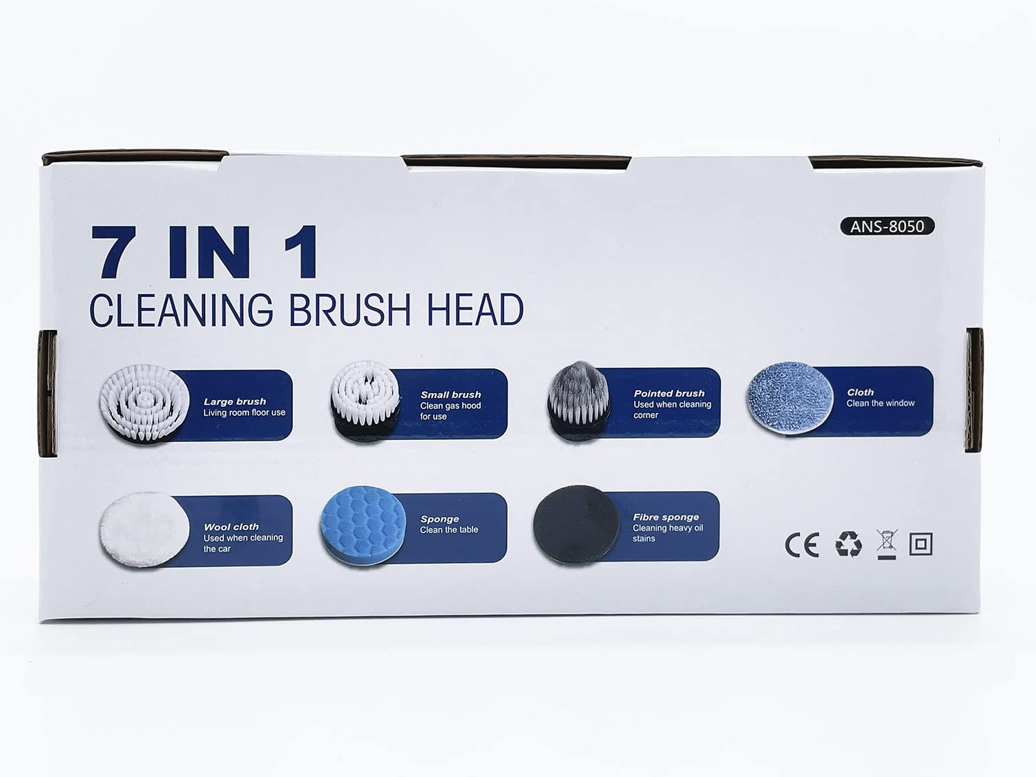 MGLSDeet Electric Spin Scrubber 7-Piece Replacement Brush Heads Kit - Compatible with MGLSDeet ANS8050/8051/8052 & SXT168 Electric Cleaning Brushes - Perfect for Bathroom, Kitchen, Tile, and Grout Deep Cleaning
