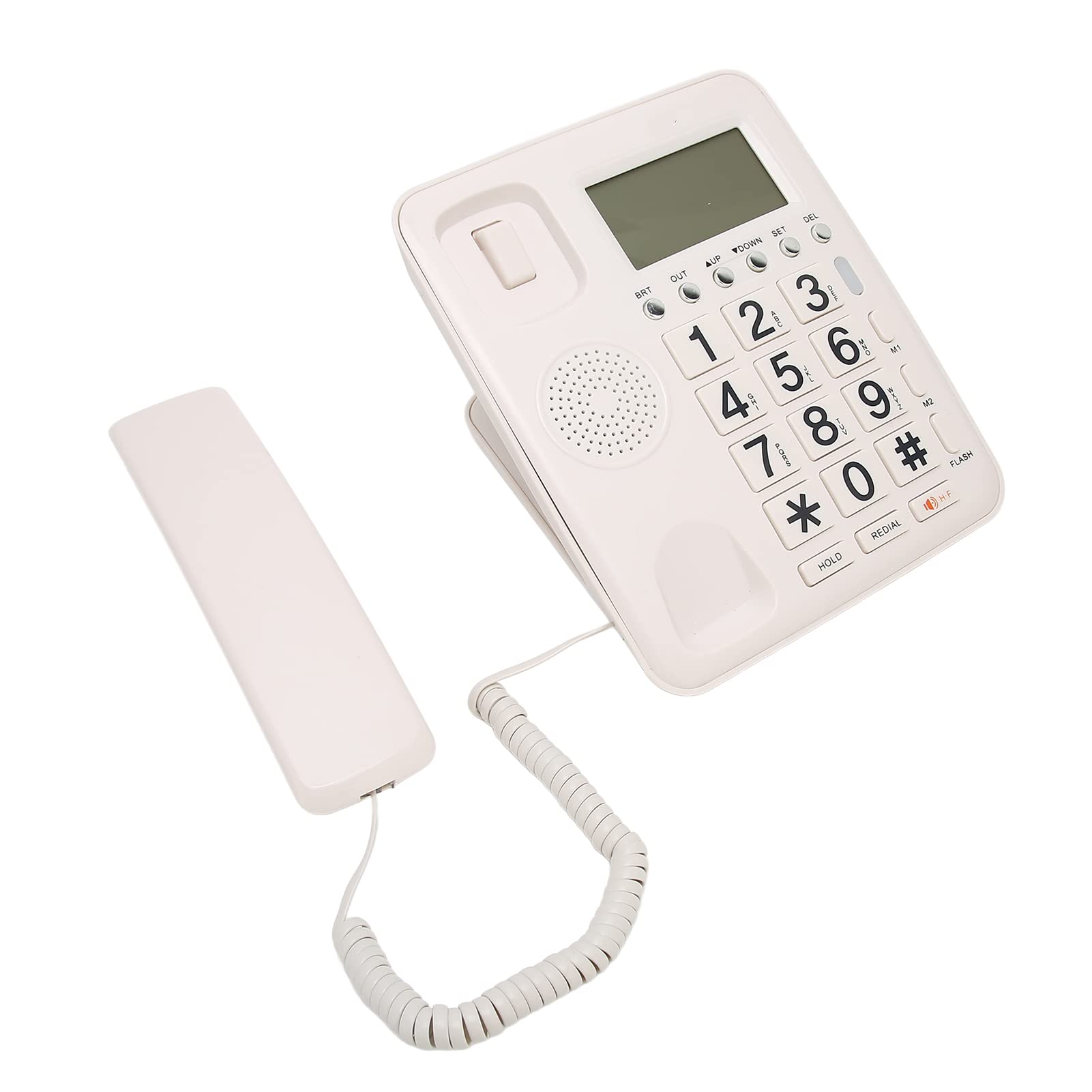 Dual Interface Corded Desk Phone with Noise Reduction - Vertical Design for Office, Hotel & Home Use - White | Ideal for Business Calls, Conference Rooms & Home Offices