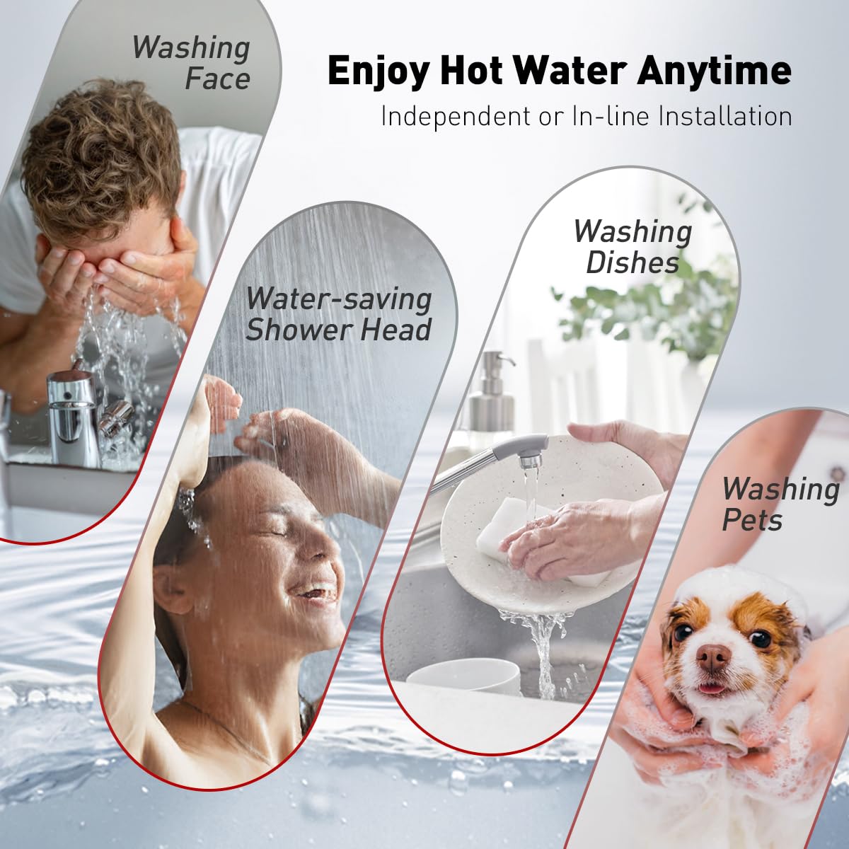 Thermomate 14kW Electric Tankless Water Heater - 240V On Demand Instant Hot Shower Heater | Self-Modulating Energy Efficient | Compact Space Saving Design (2.66GPM at 35°F Rise) | Perfect for Bathrooms, RV Showers & Small Homes
