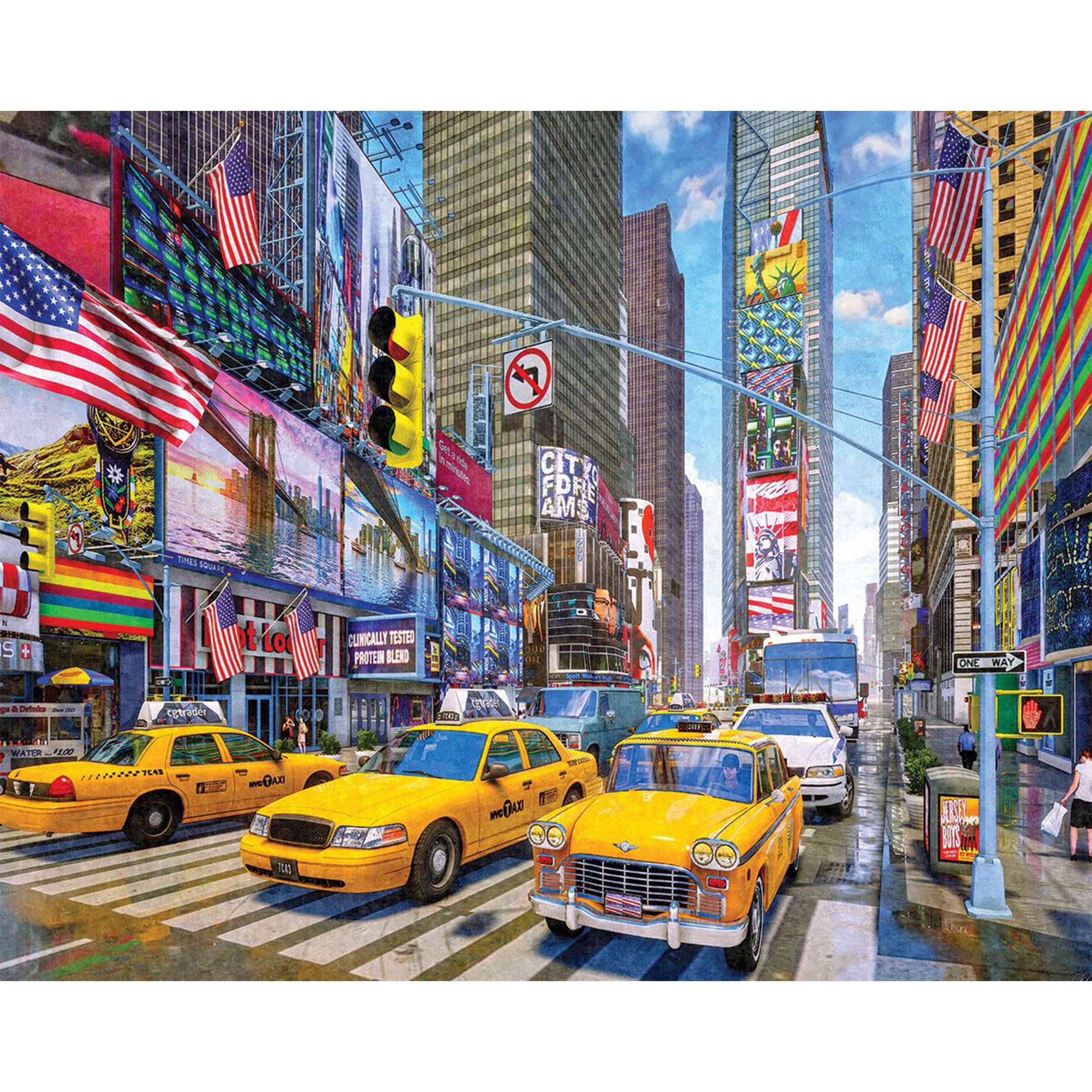 1000-Piece NY Times Square Puzzle by White Mountain for Adults & Families
