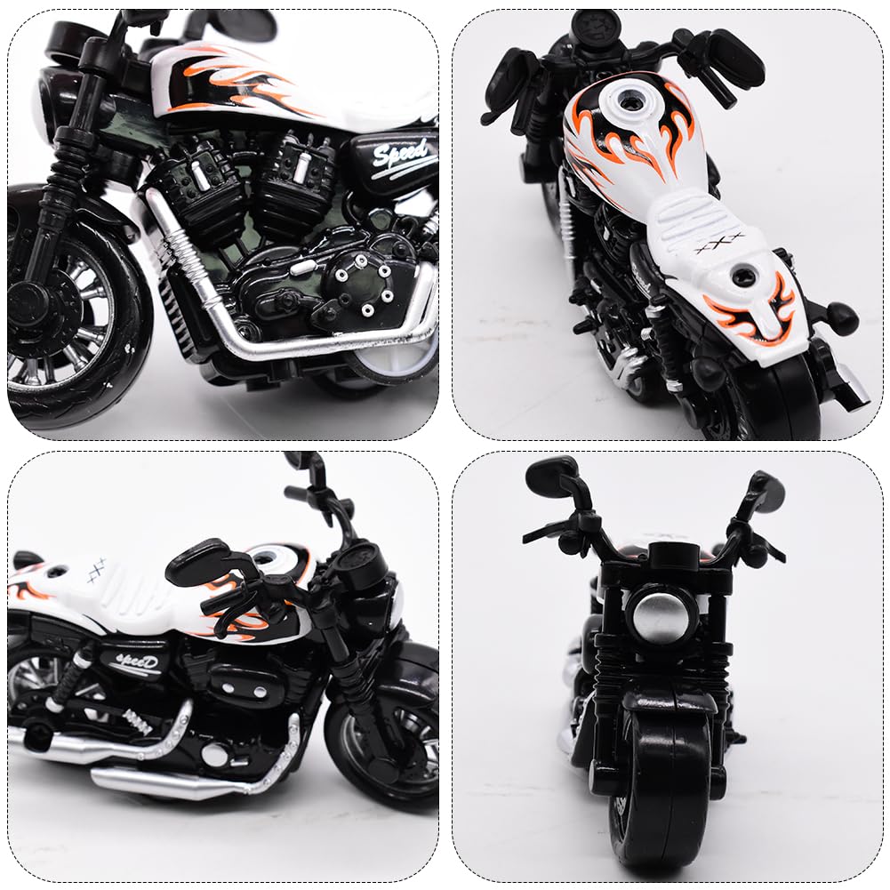 Bulkee 4-Piece Mini Motorcycle Toy Set - Alloy Pullback Racer Toy Cars for Kids, Simulation Motorcycle Toys for Boys & Girls - Perfect Birthday Gift for Kids (Great for Indoor Play & Birthday Parties)