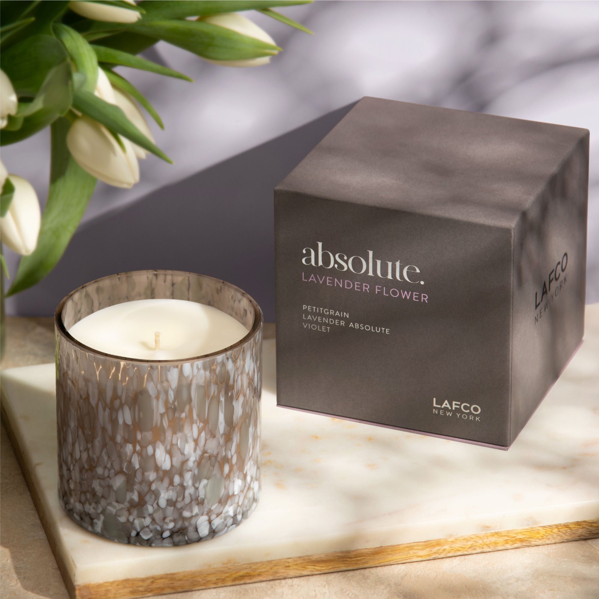 Absolute Lavender Flower Candle - Natural Aromatherapy Scented Soy Wax Candle for Relaxation, Stress Relief & Home Decor | Perfect for Bedroom, Bathroom & Meditation Spaces