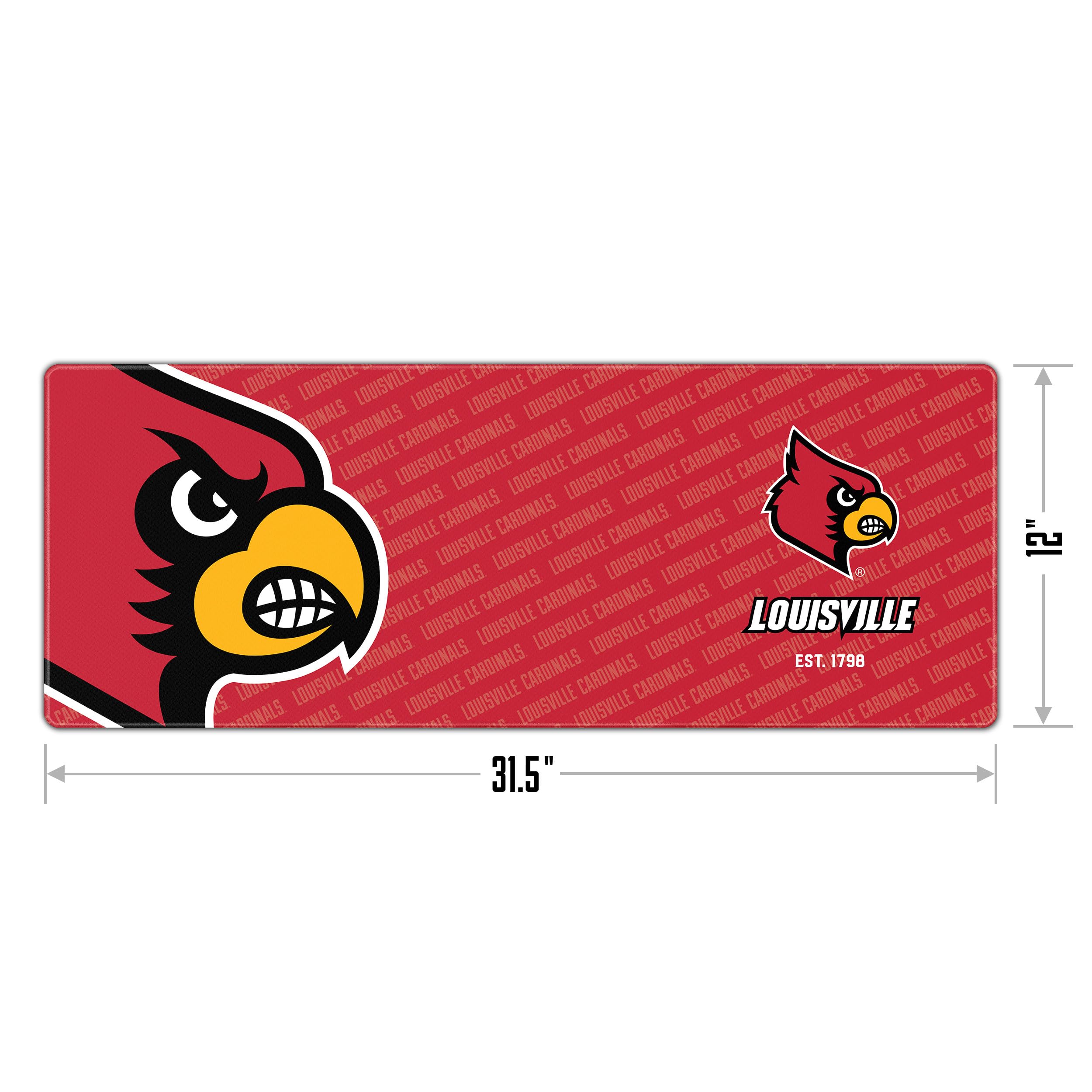 YouTheFan NCAA Louisville Cardinals Logo Series Desk Pad - Non-Slip Mouse Pad for Office, Gaming & Home Use - Perfect for SMU Fans & College Sports Enthusiasts