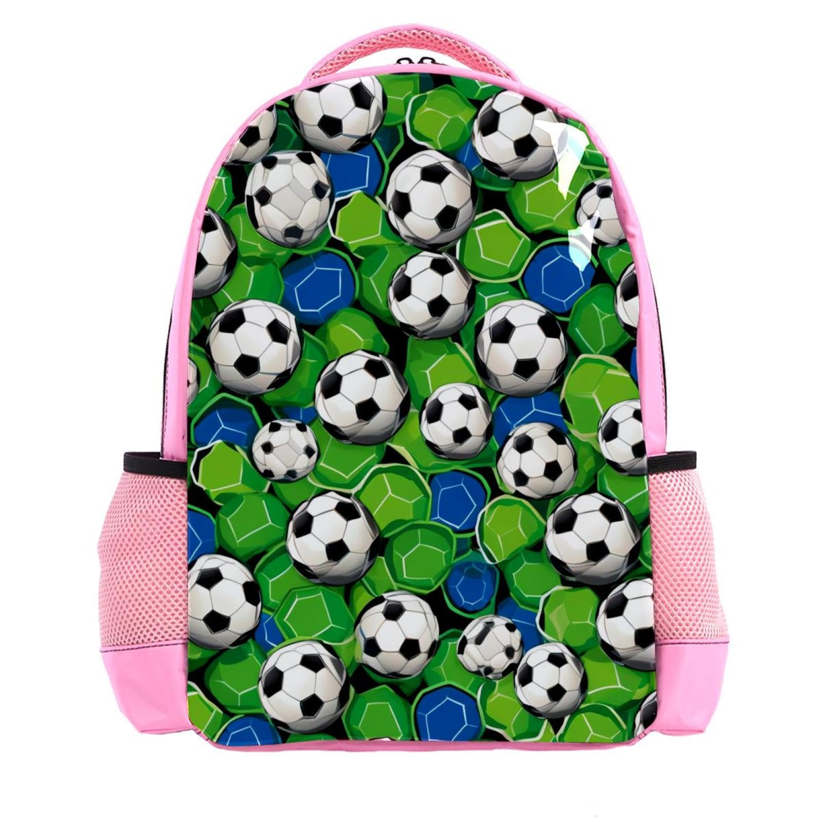 Men's & Women's Travel Backpack with Floral Soccer Ball Design - Durable Carry-On Backpack for Hiking, Gym, School & Work
