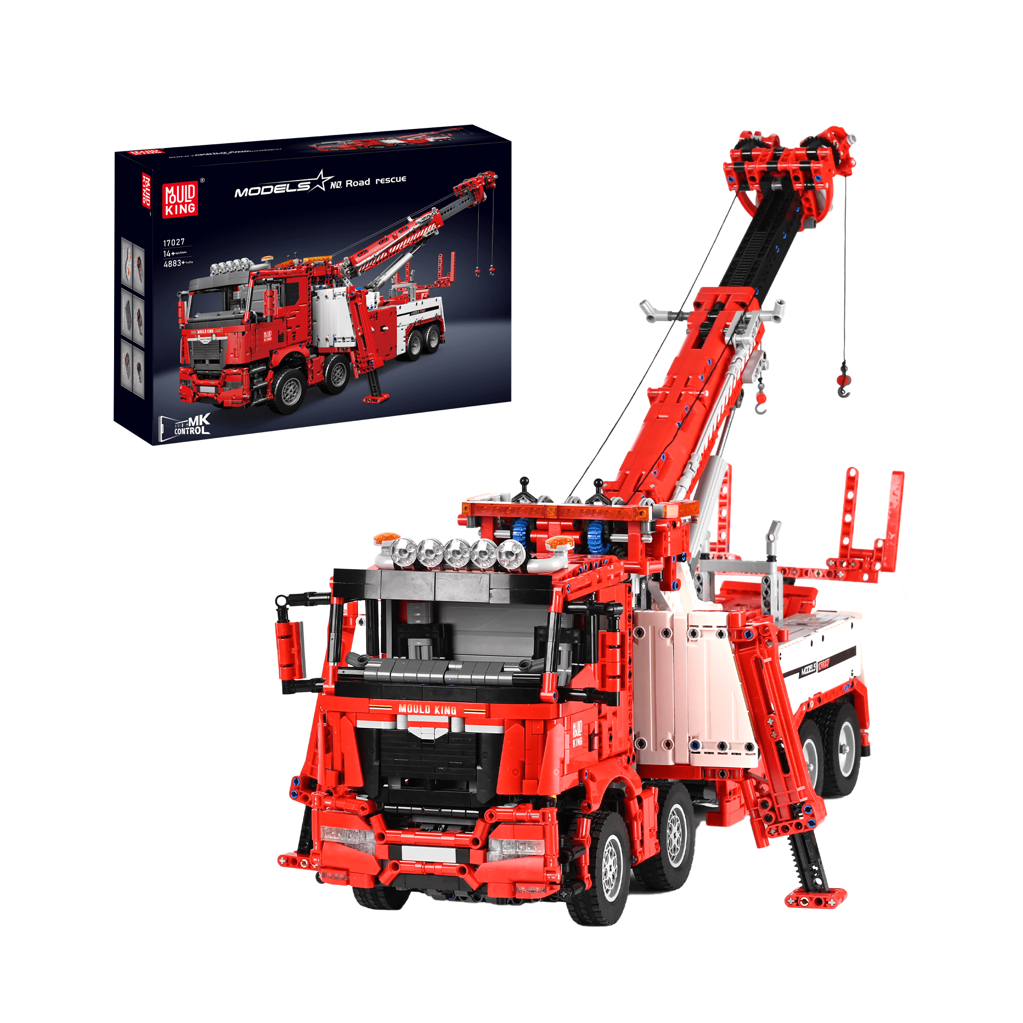 Mould King 17027 Remote Control Fire Truck & Rescue Vehicle Building Blocks Set - 4,883 Pieces STEM Toy for Kids & Adults | Perfect for Firefighter Role Play, Emergency Rescue Scenes & Collector Displays