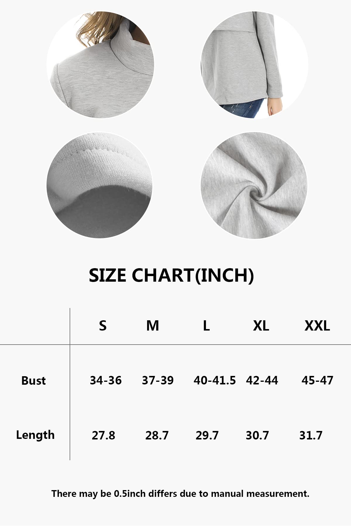 Smallshow Women's Fleece Nursing Tops - Soft Long Sleeve Breastfeeding Shirts for Maternity & Nursing Comfort | Perfect for Winter, Nursing at Home, and Outdoors