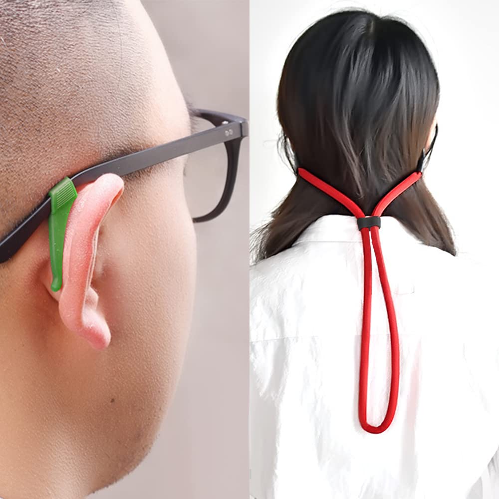 AFUNTA 8 PCS Adjustable Floating Sunglasses Straps - for Swimming, Surfing & Outdoor Safety