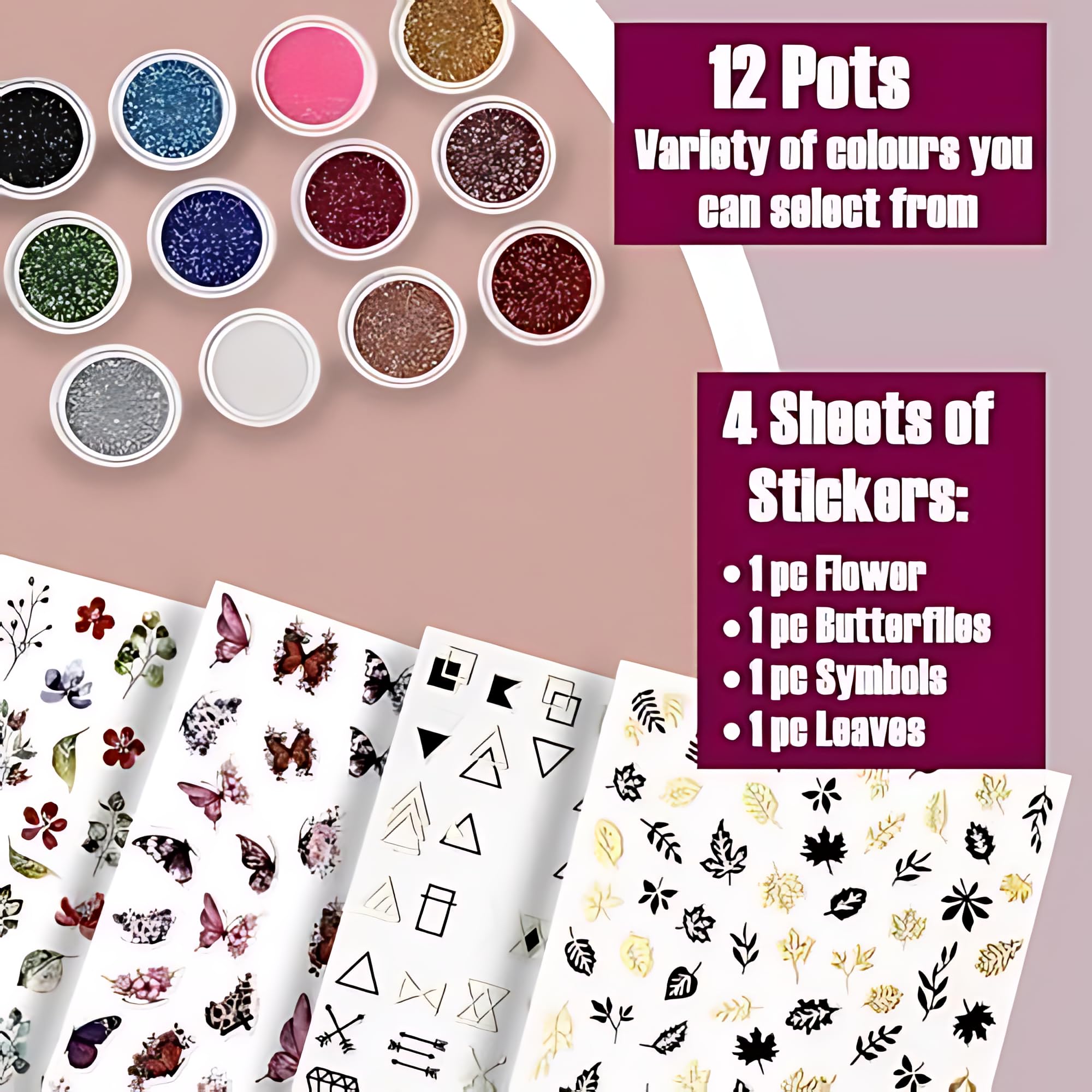 121 Pcs Professional Nail Art Kit with Acrylic Nail Brushes, Foils, Rhinestones & Glitter Powder - Complete DIY Manicure Set for Salon-Quality Nails at Home | Perfect for Nail Artists, Beginners & DIY Enthusiasts