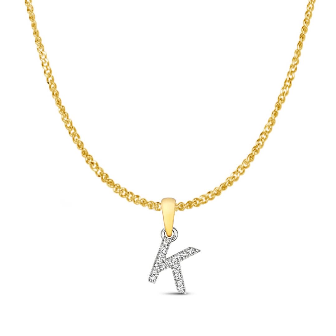Personalized Diamond Initial Necklace - 9K Solid Gold Monogram Pendant (A-Z) | Elegant Gift for Women, Birthday, Anniversary & Everyday Wear