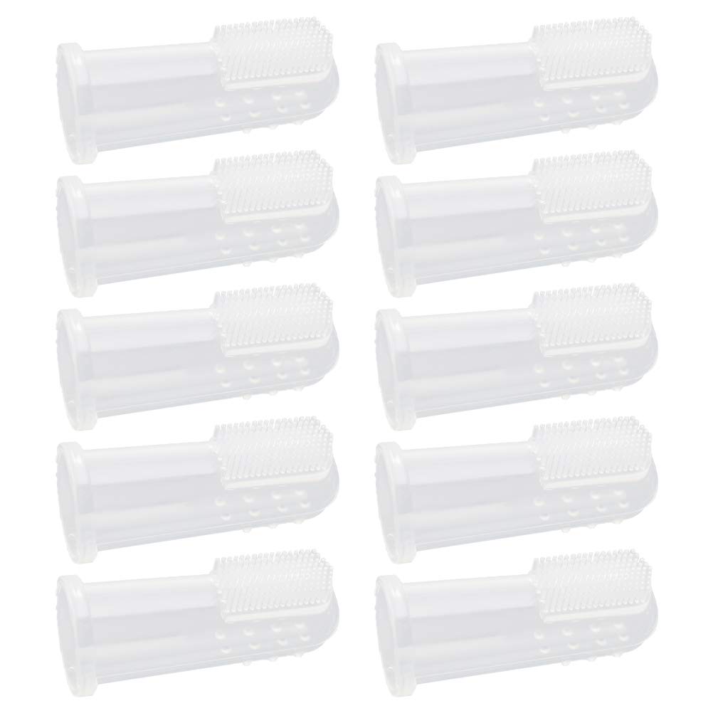 TEHAUX 10 Pack Pet Dental Finger Toothbrush - Soft Silicone Cat & Dog Teeth Cleaning Kit for Tartar & Plaque Removal - Essential Pet Grooming Supplies for Oral Hygiene Care (Perfect for Daily Pet Dental Routine at Home)