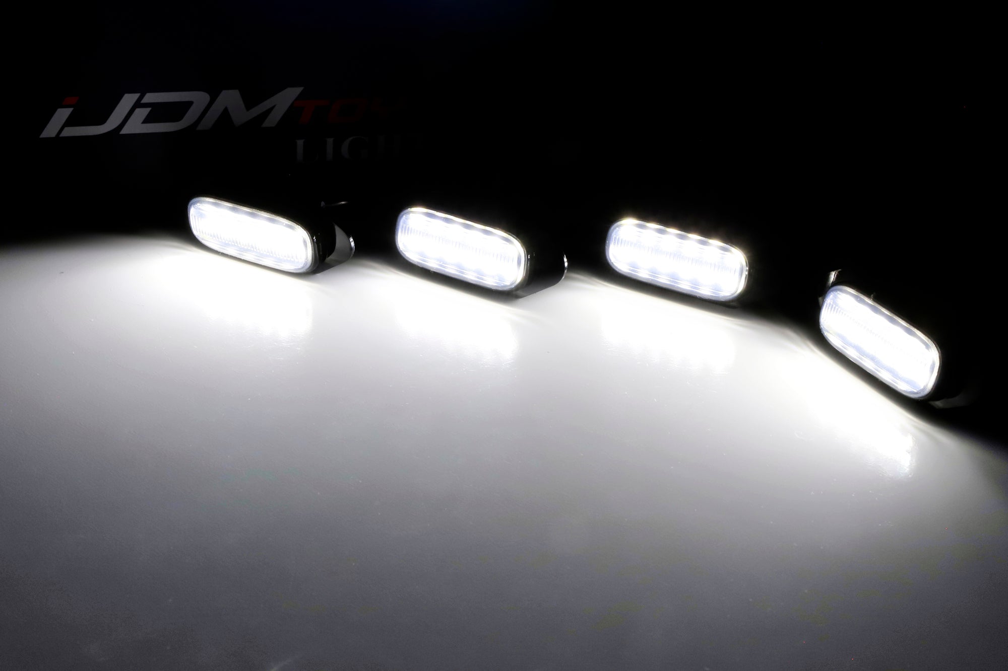 4-Piece Smoked TRD Style Front Grille with White LED Lighting Kit for 2019-2023 Toyota RAV4 - Upgrade Your Off-Road Look & Nighttime Visibility for Adventure Driving