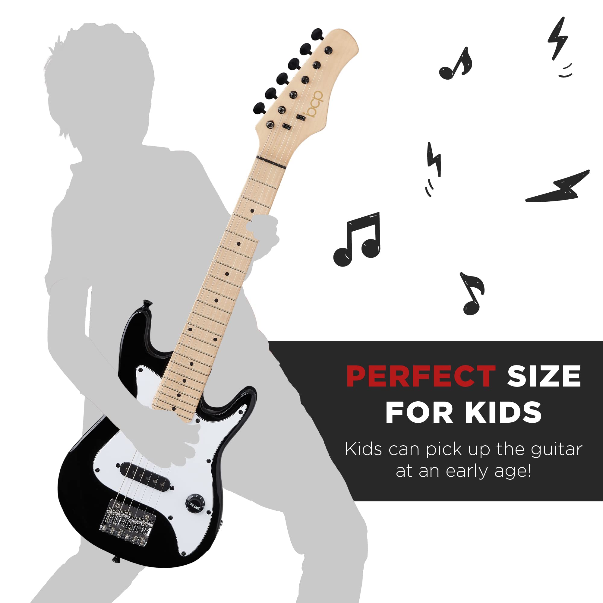 Best Choice Products 30-inch Electric Guitar Starter Kit for Beginners with 5W Amp, Gig Bag, Strap, Strings & Picks - Black | Perfect for Learning, Practice & Home Performances