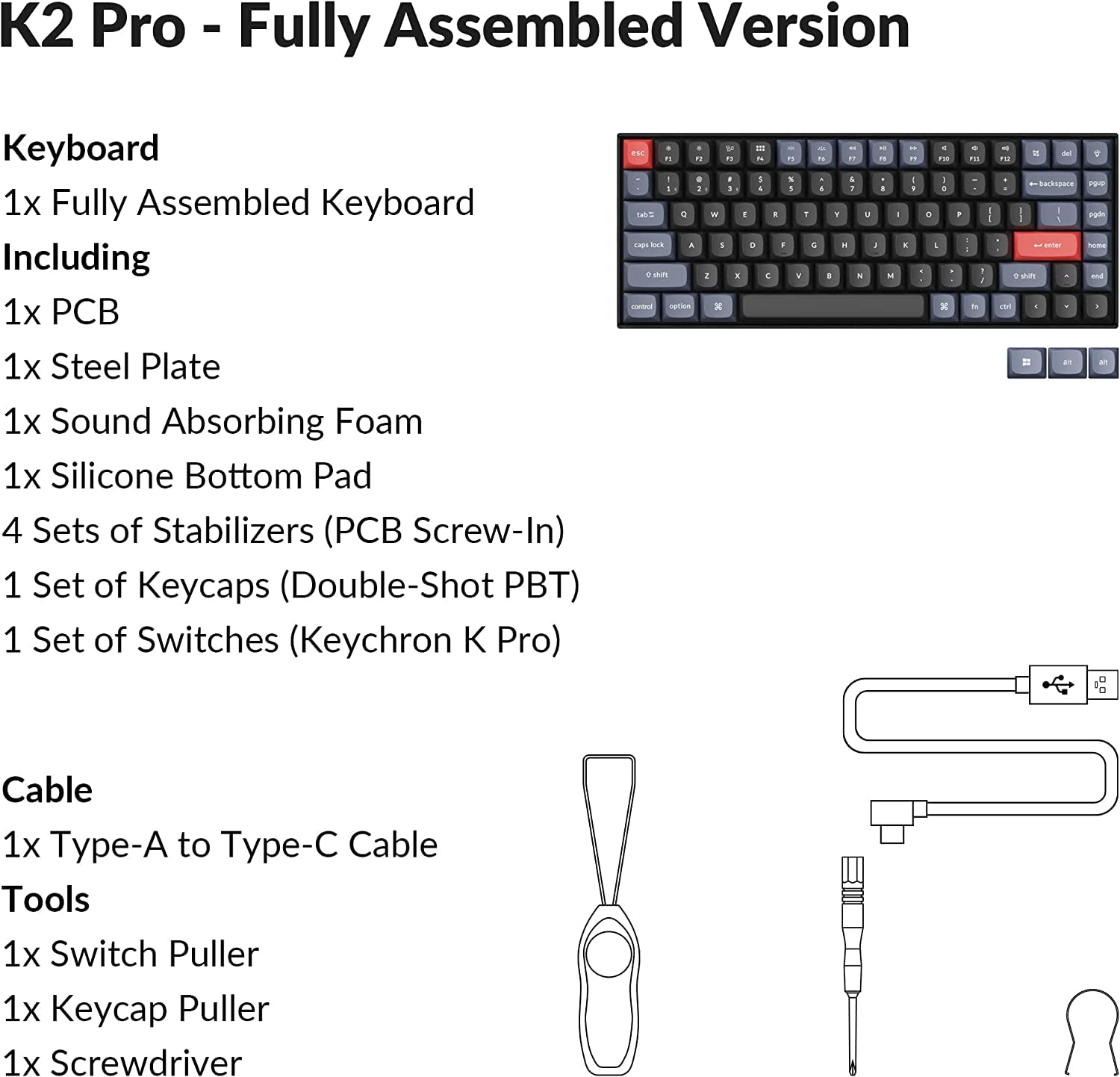 Keychron K2 Pro Wireless Mechanical Keyboard - QMK/VIA Programmable, Hot-Swappable K Pro Switches, 75% Compact Layout, RGB Backlit, PBT Keycaps for Mac/Windows/Linux - Perfect for Gaming, Coding & Office Work