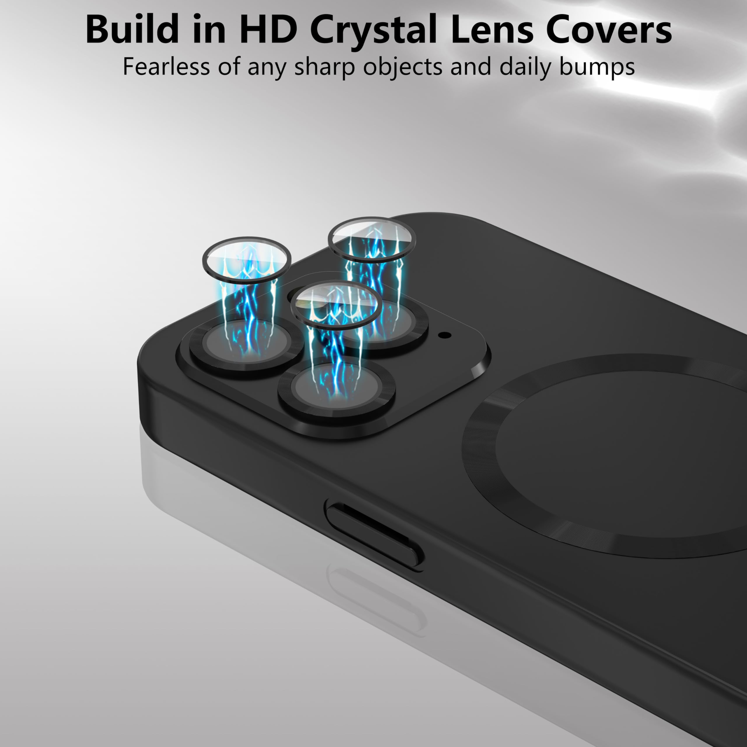 KSWOUS Magnetic Case for iPhone 15 Pro Max - MagSafe Compatible, Camera Lens Protection, Matte Metallic Design - Luxury Protective Cover for Women & Men (Black) | Perfect for Everyday Use, Work & Travel