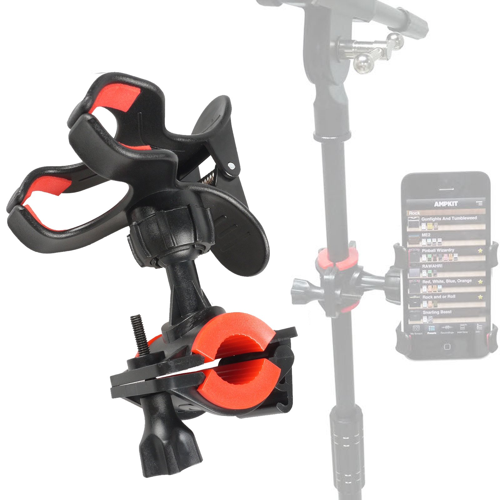 Mr.Power Universal Microphone Stand with Phone Holder - Compatible with iPhone & Samsung Smartphones - Perfect for Podcasting, Live Streaming & Recording Studios