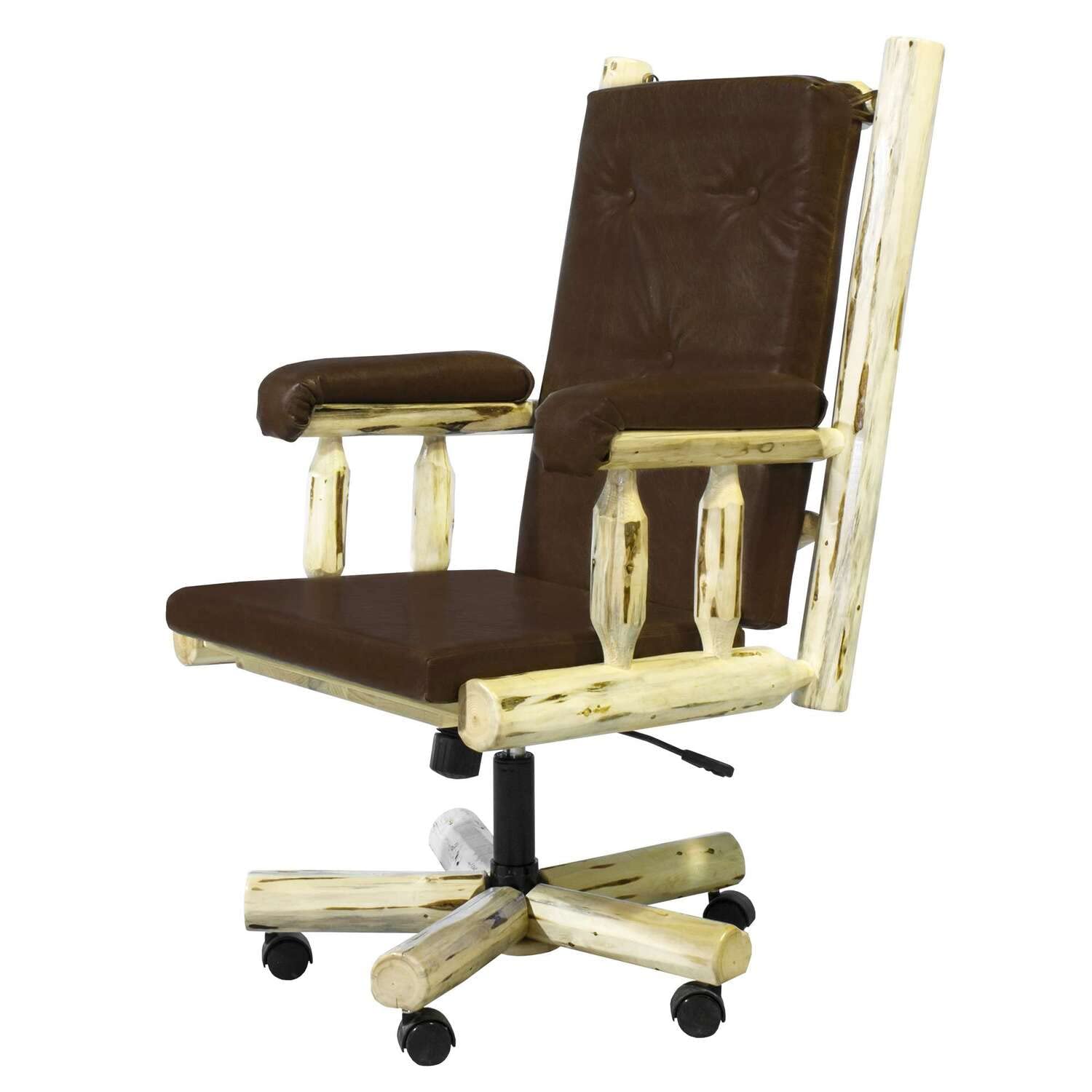 Montana Woodworks Office Chair - Montana Collection with Clear Lacquer Finish - Ergonomic Desk Chair for Home & Office Workspace