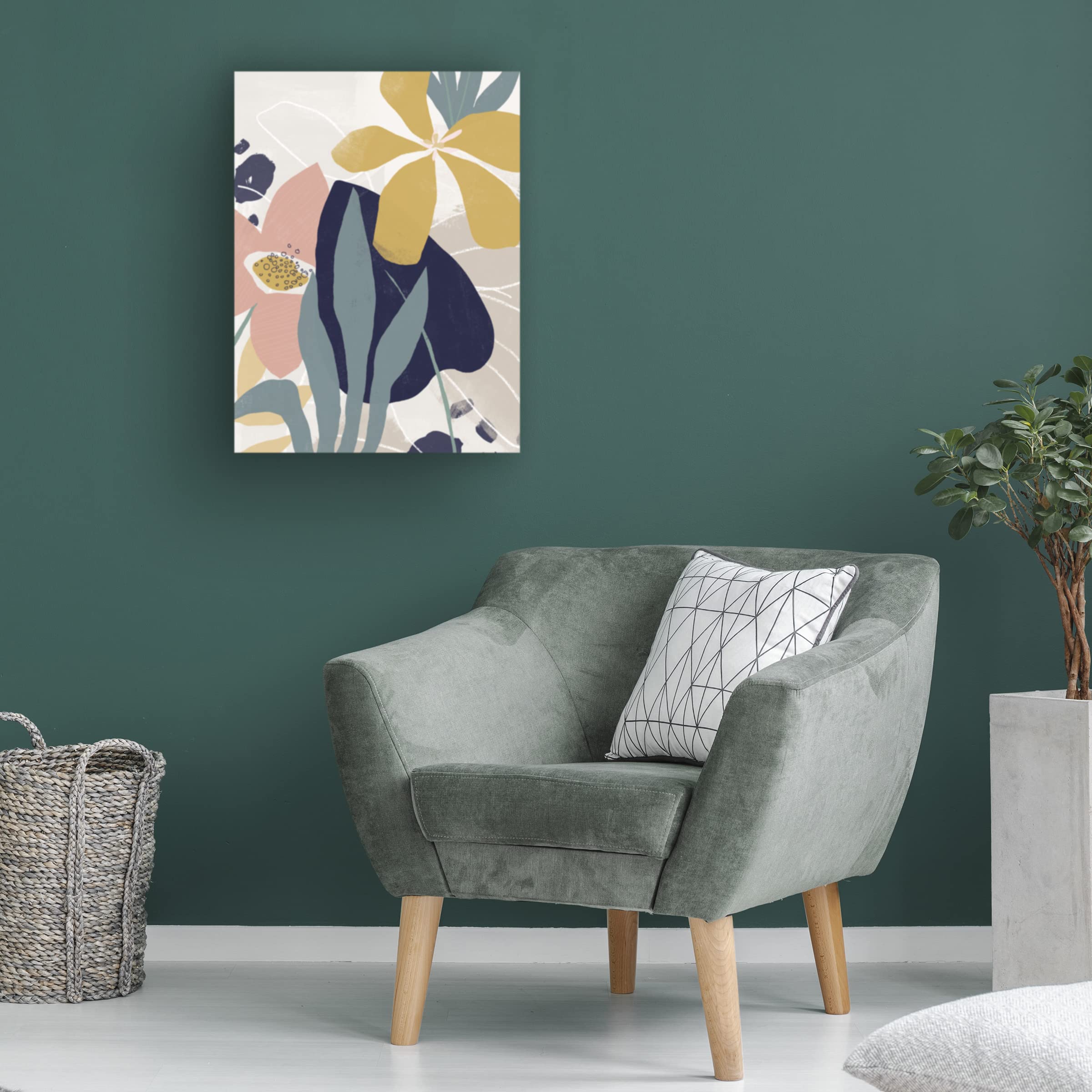 Trademark Fine Art 'Paper Garden I' Canvas Art Print by June Erica Vess - Floral Wall Decor for Living Room, Bedroom & Office