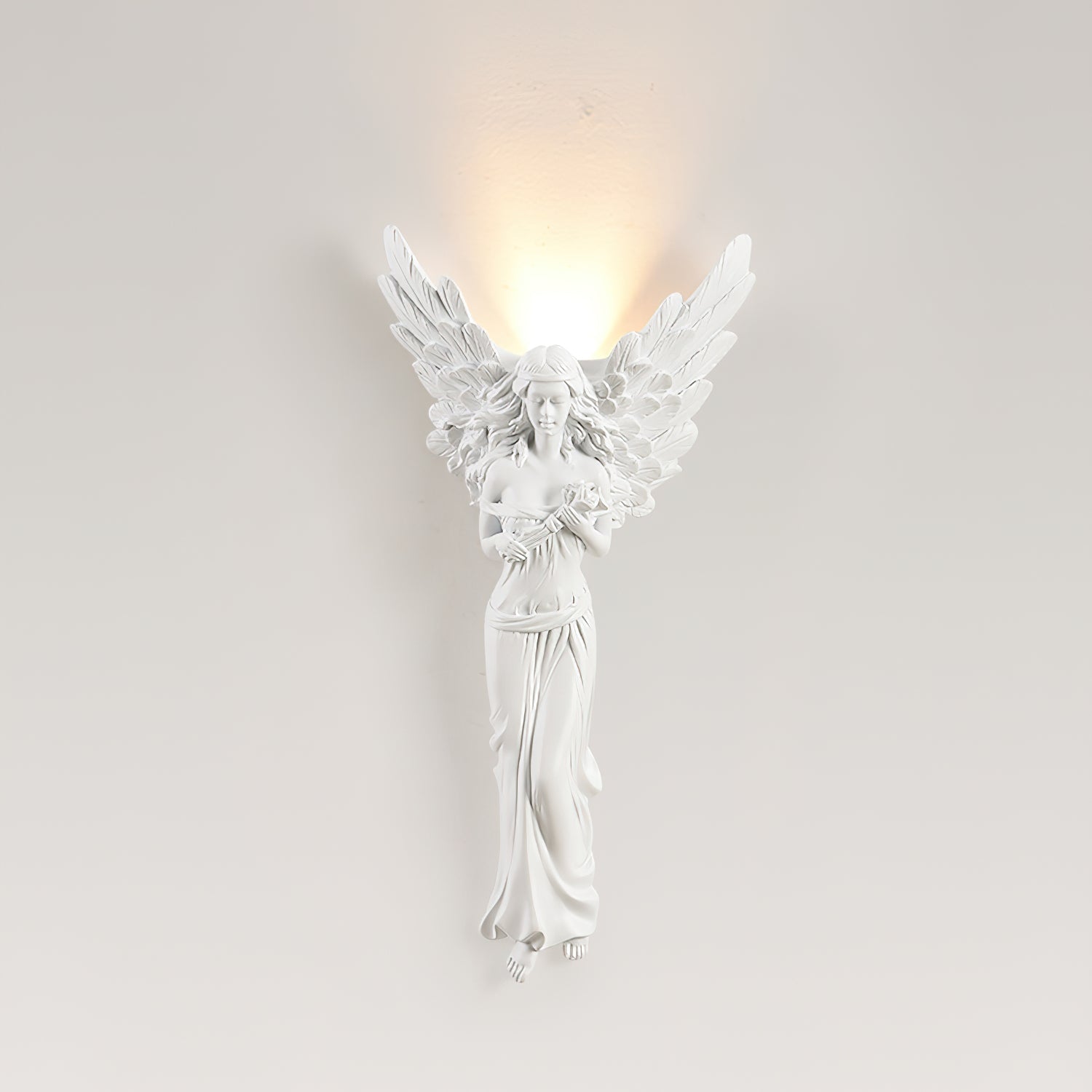 Angel Resin Wall Lamp - Elegant Decorative Lighting for Bedroom, Living Room & Hallway - Perfect for Home Decor & Ambient Lighting