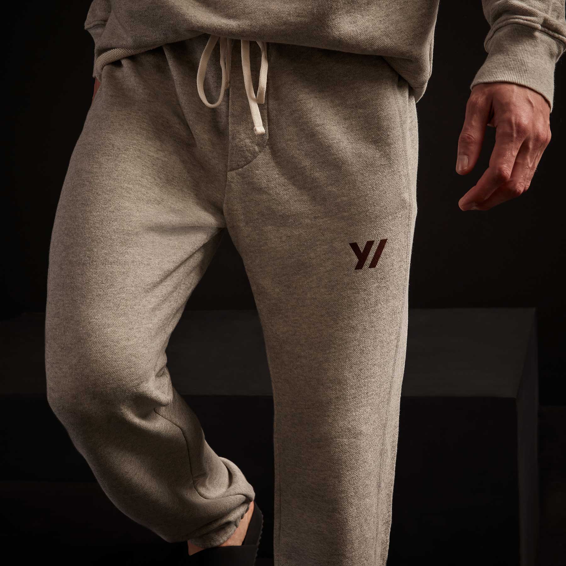 Classic French Terry Sweatpants for Men & Women - Soft Heather Grey & Maroon Joggers - Lounge, Yoga, and Casual Wear