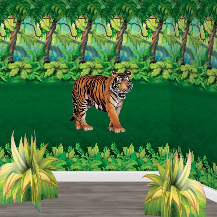12 Pack Beistle Jointed Tiger Wall Decorations - Realistic 3D Animal Cutouts for Jungle Themed Parties, Classroom Decor, and Kids Room Wall Art