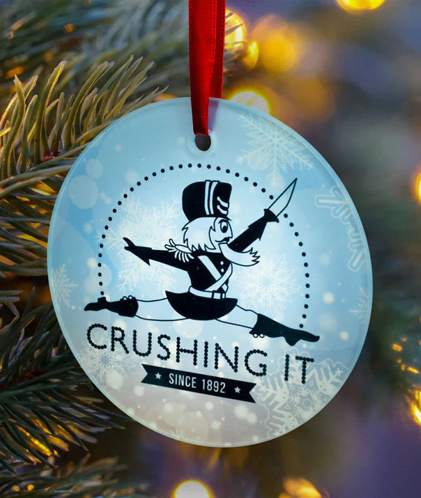 Crushing It Glass Ornament - Elegant Handmade Christmas Tree Decorations, Holiday Home Decor for Xmas, Wedding, Party & Gift Giving