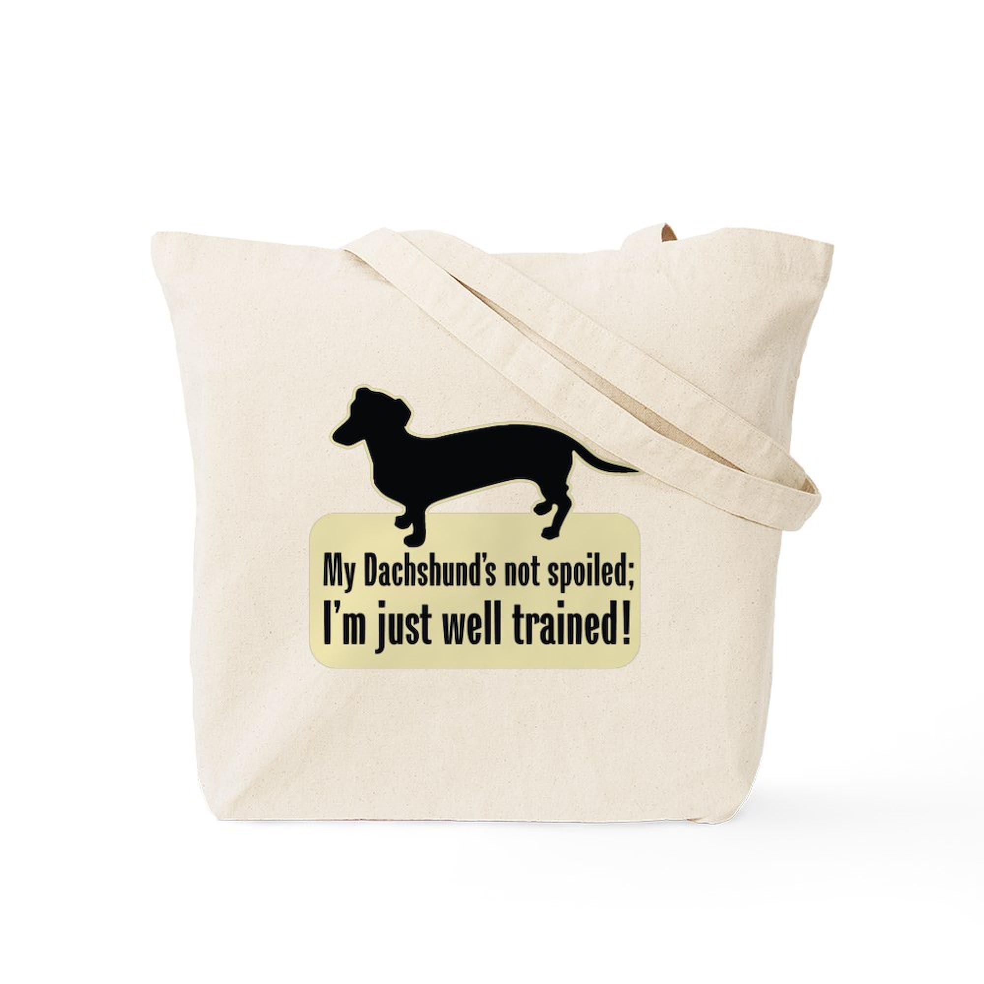 Stylish Dachshund 'Spoiled?' Canvas Tote Bag - Eco-Friendly Reusable Shopping Bag for Groceries, Beach & Daily Use