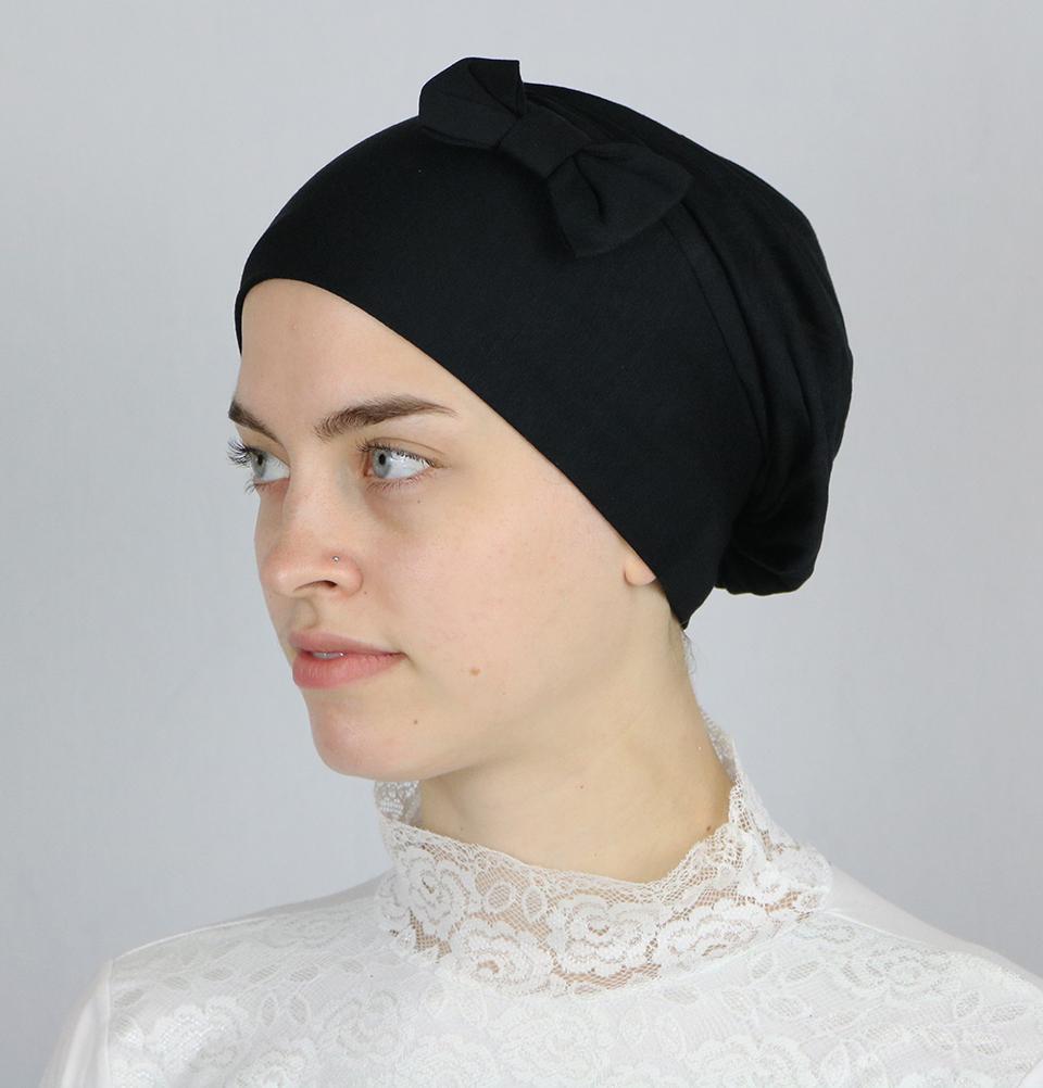 Instant Jersey Turban Hijab - Soft Stretchy Muslim Headscarf for Women - Perfect for Prayer, Workout & Everyday Wear - Black (B0005)