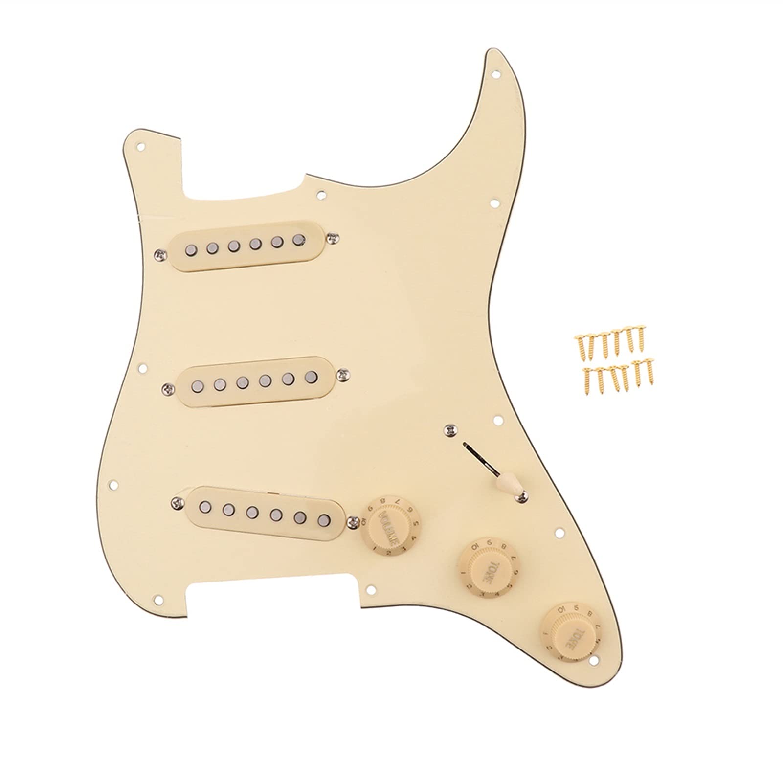 Fender Stratocaster Prewired Pickguard - 1-Ply Cream Yellow Alnico Loaded Pickguard with Screws | Easy Installation for Electric Guitar Upgrades & DIY Repairs