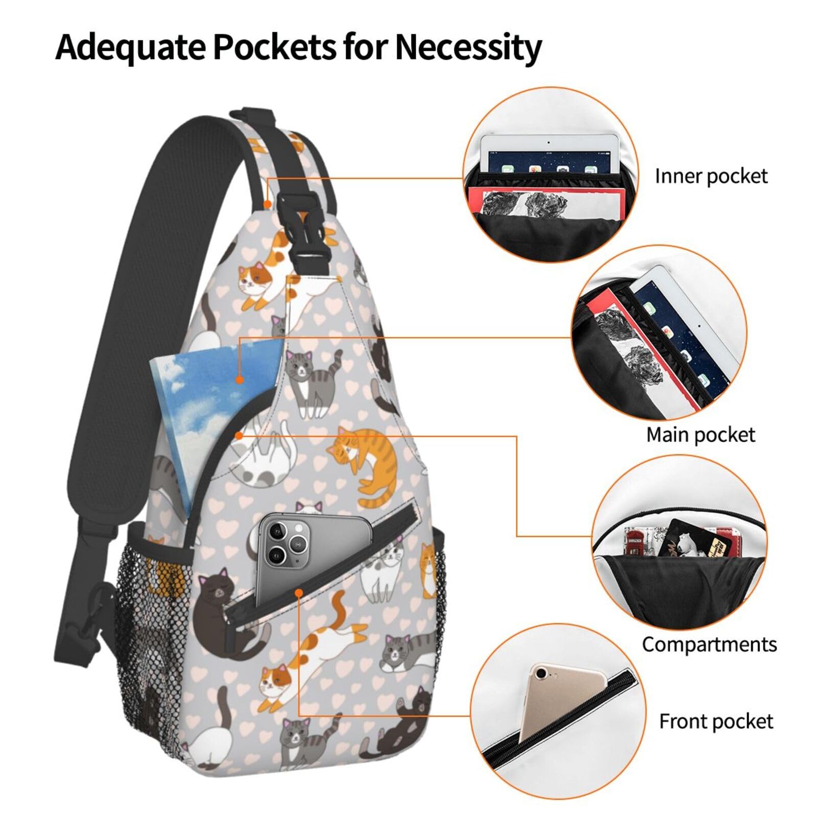 VOOHDDY Crossbody Sling Bag for Women & Men - Travel, Hiking, Sports & Daily Use