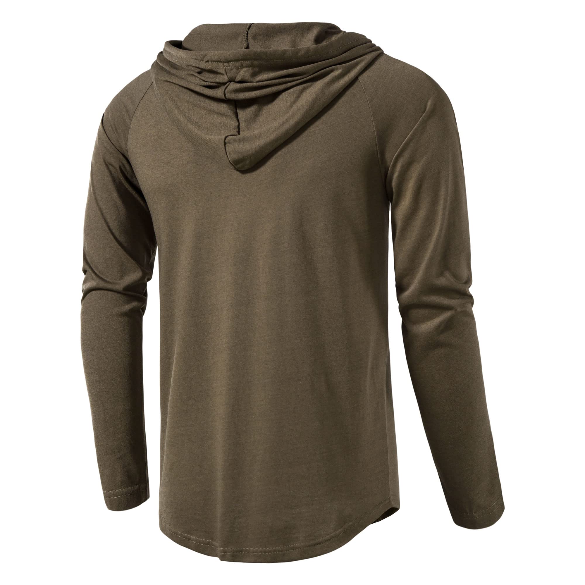 MUSE FATH Men's Long Sleeve Athletic Performance Lightweight Hoodie Sweatshirt - Breathable Workout Hoodie for Running, Gym & Outdoor Activities