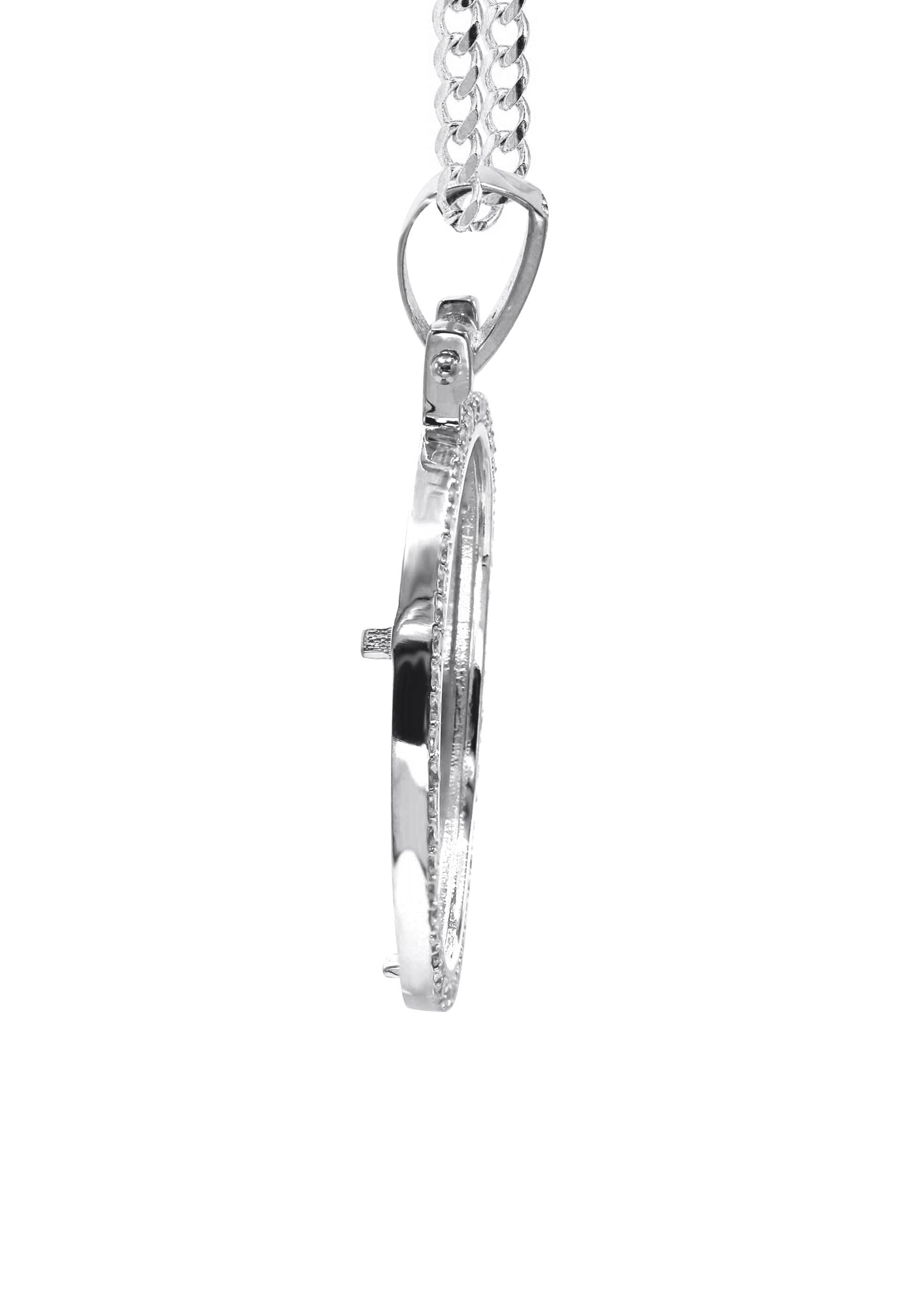 10K/14K White Gold Diamond Round Picture Pendant Necklace | 0.65 Carat Solitaire Pendant | Perfect for Anniversary, Birthday & Valentine's Day Gifts
