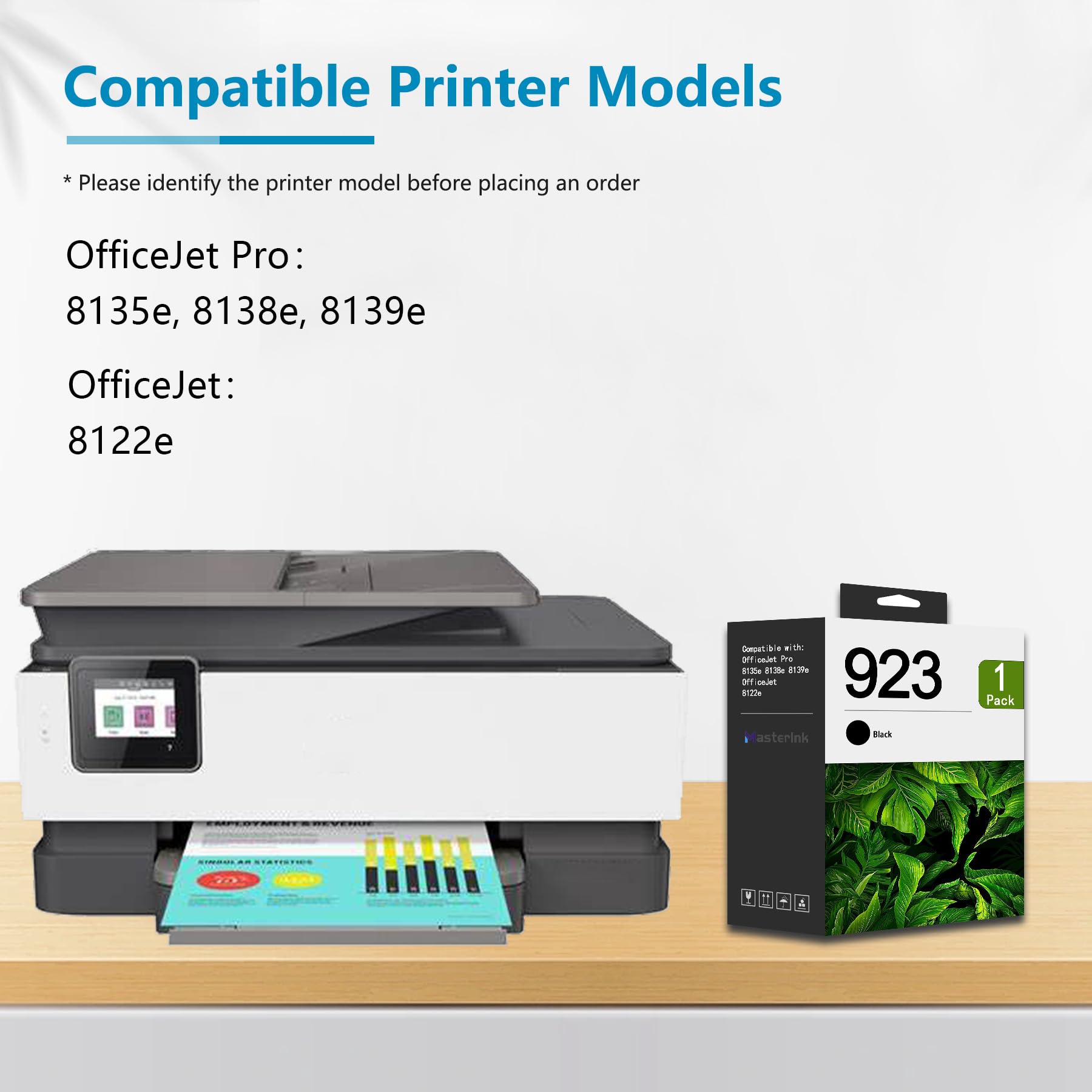 HP 923 Black Ink Cartridge Replacement - Compatible with OfficeJet 8122e, Pro 8135e, 8138e, 8139e Printers (1-Pack) - High-Quality Printing for Home & Office Documents