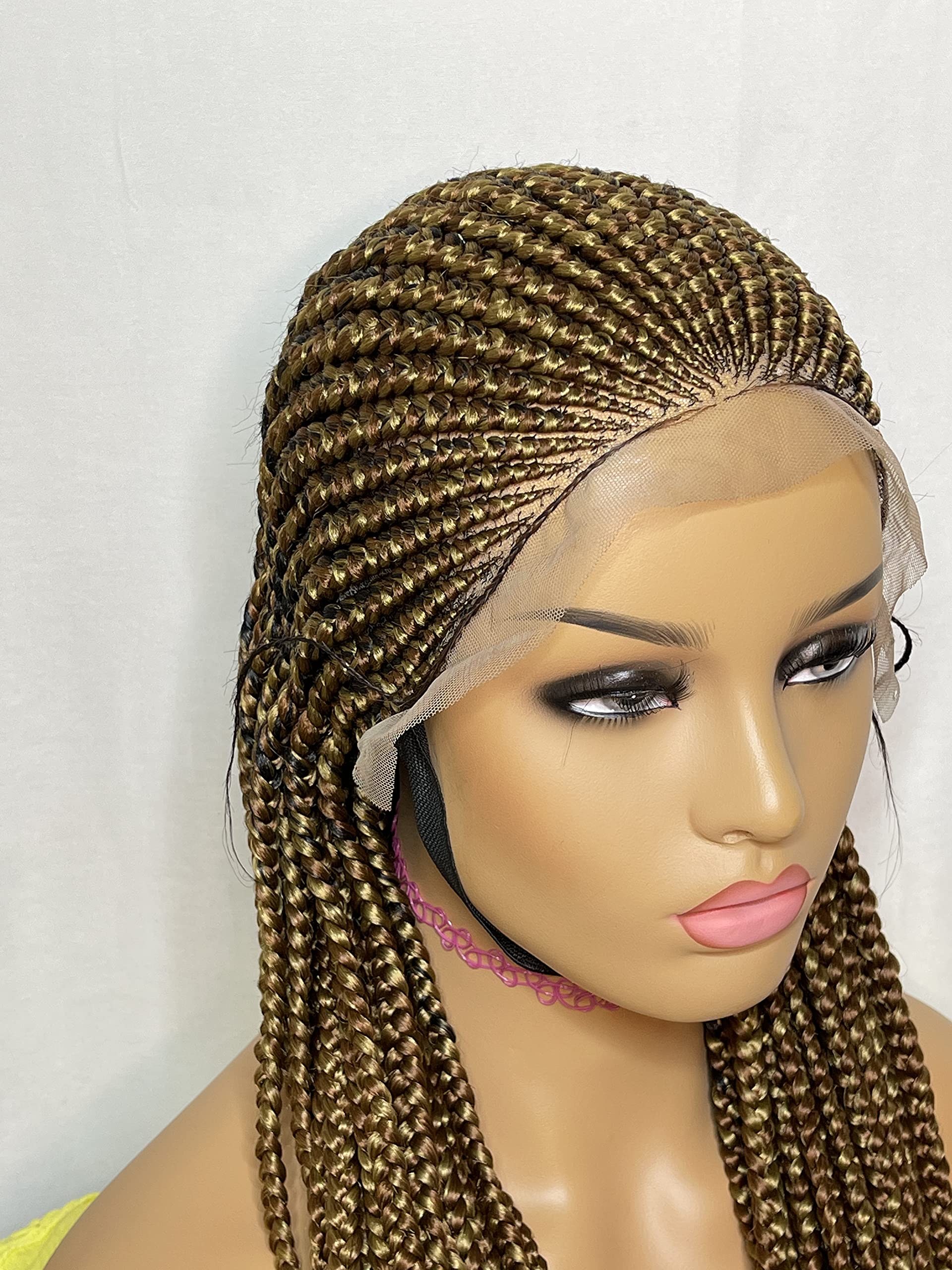 Cornrow Braided Wig with Baby Hair - Natural Looking Synthetic Lace Front Wig for Black Women | Perfect for Protective Styling, Cosplay & Everyday Wear