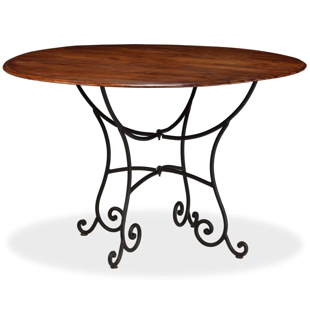 Solid Acacia Wood Dining Table with Sheesham Finish - 47.2