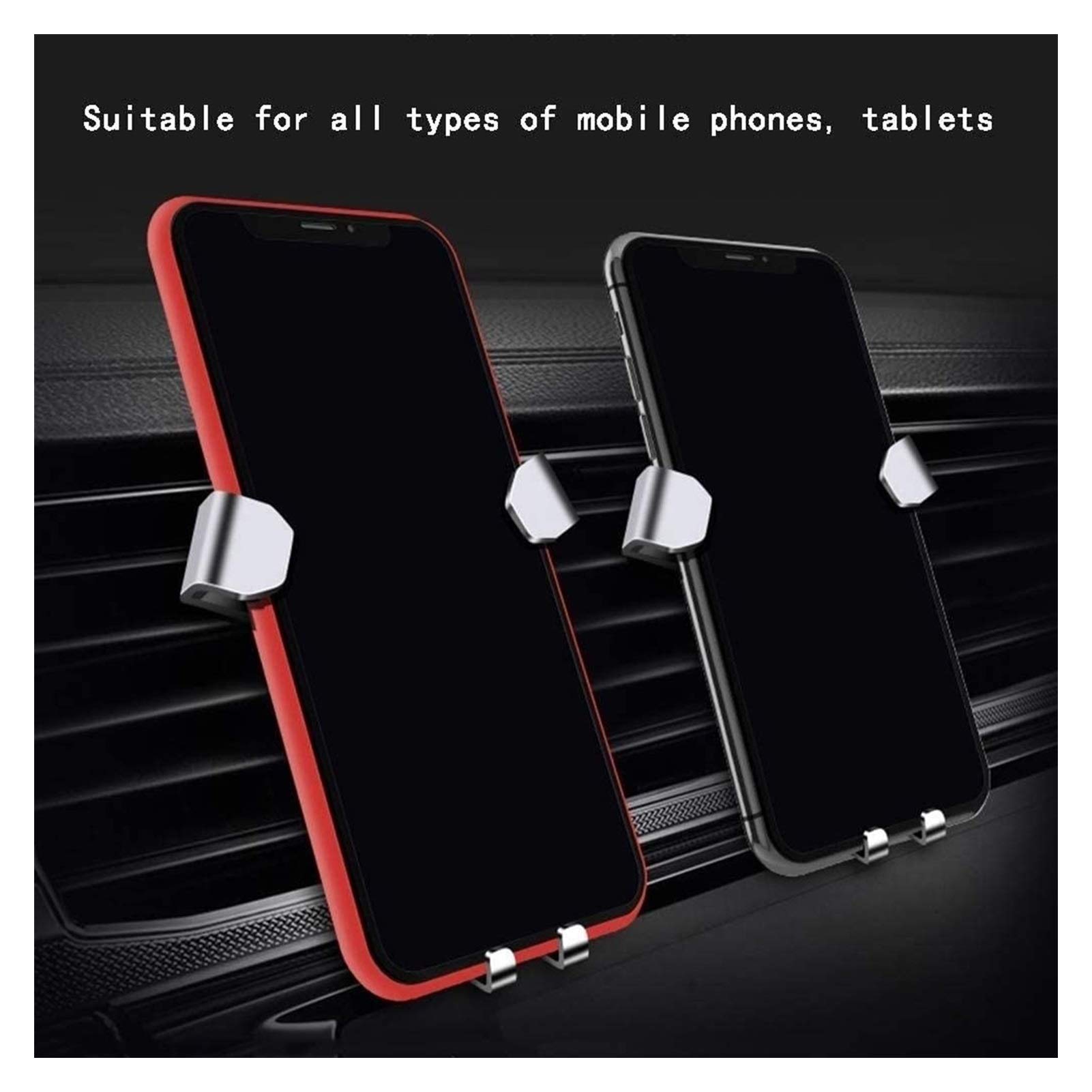 Universal Car Phone Mount Holder - Air Vent & Dashboard Cell Phone Cradle for iPhone, Samsung & Smartphones - Hands-Free Driving, GPS Navigation & Safe Commuting