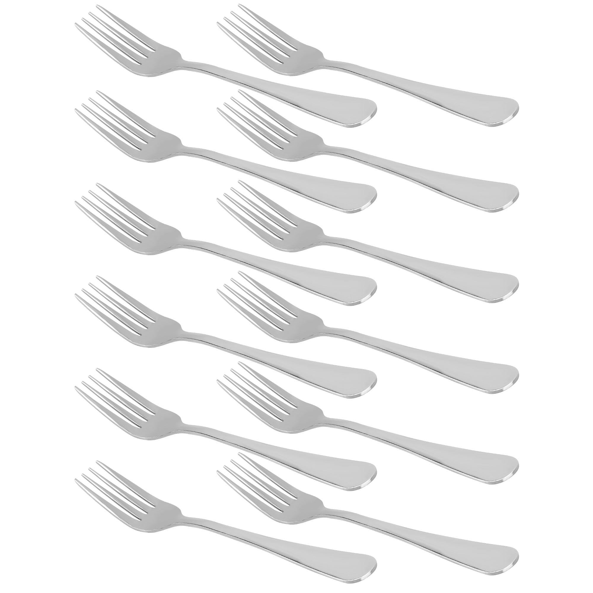 uxcell 12-Piece Stainless Steel Dinner Forks Set - 7.5 Inch Household Cutlery for Steak, Salad, Dessert & Fruit | Durable Tableware for Restaurants, Parties & Everyday Dining