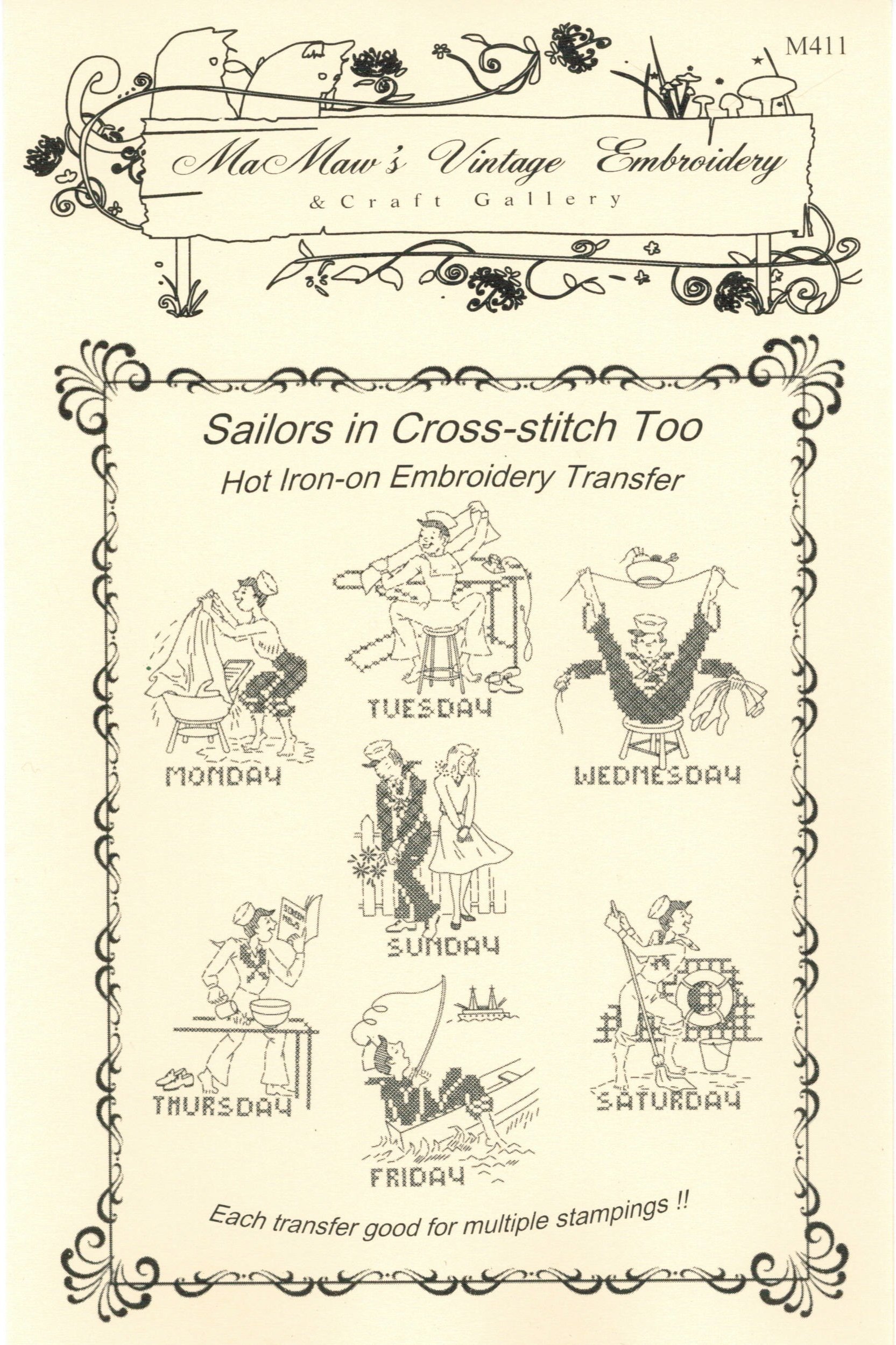 Cross-Stitch Iron-On Transfers for Sailors - Easy DIY Embroidery Patterns for Home Decor & Gifts | Perfect for Pillows, Tote Bags & Wall Art