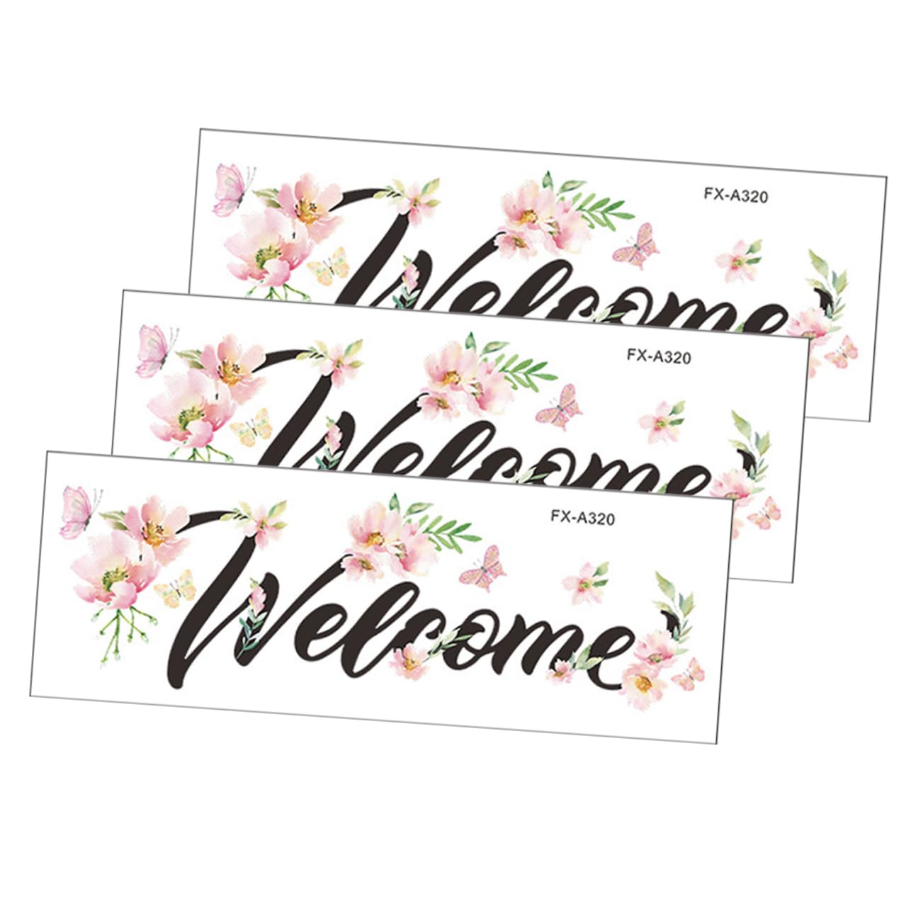 Yardenfun PVC Self-Adhesive Welcome Stickers - Floral Wall Decals for Bedroom & Living Room Decor - Removable Home Decorative Wall Stickers - Perfect for Home, Office & Nursery Wall Decoration
